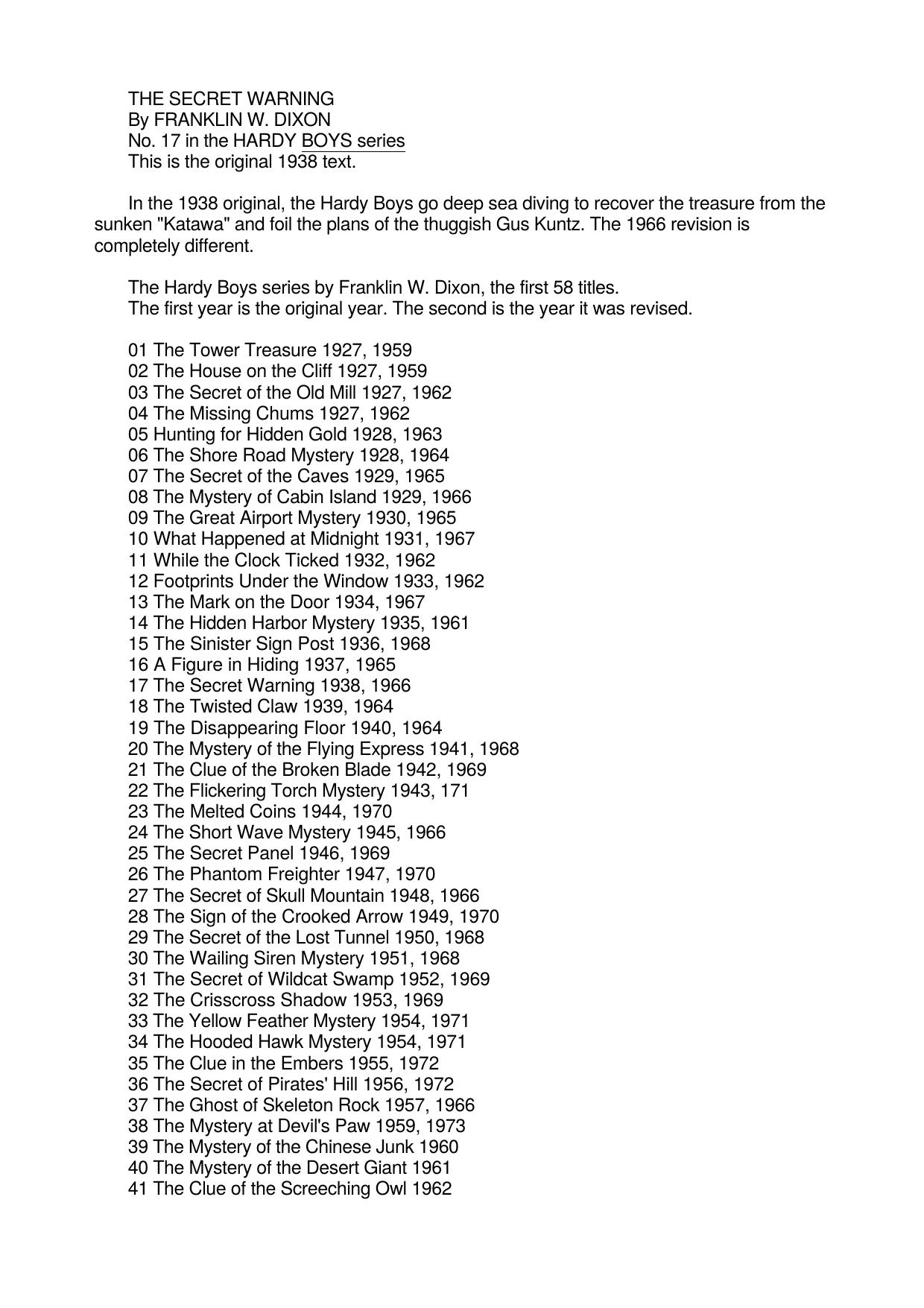 017 The Secret Warning by Unknown