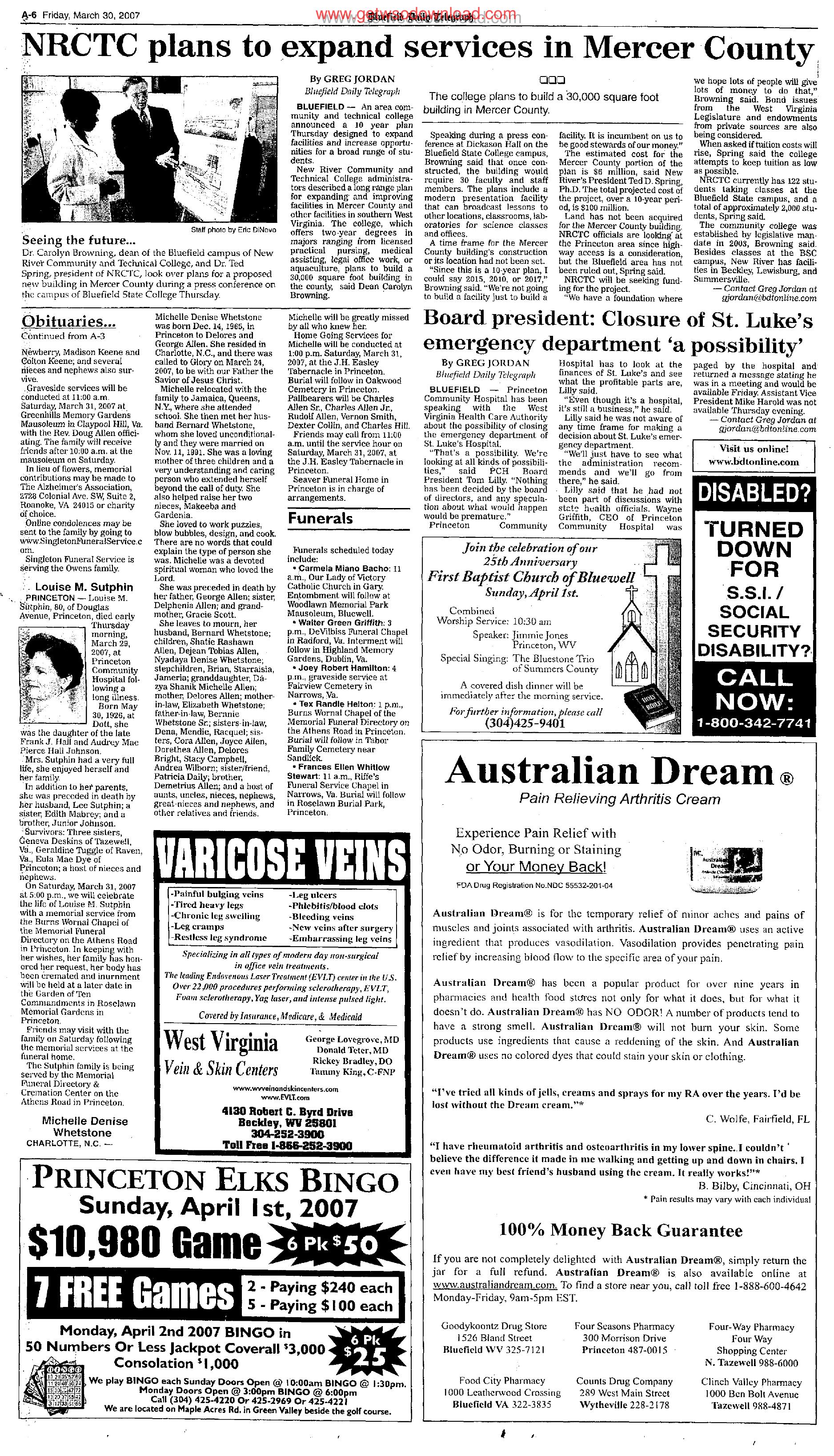 02 Australian Dream by Copyright 2008 Heritage Microfilm Inc. and Newspaperarchive.com