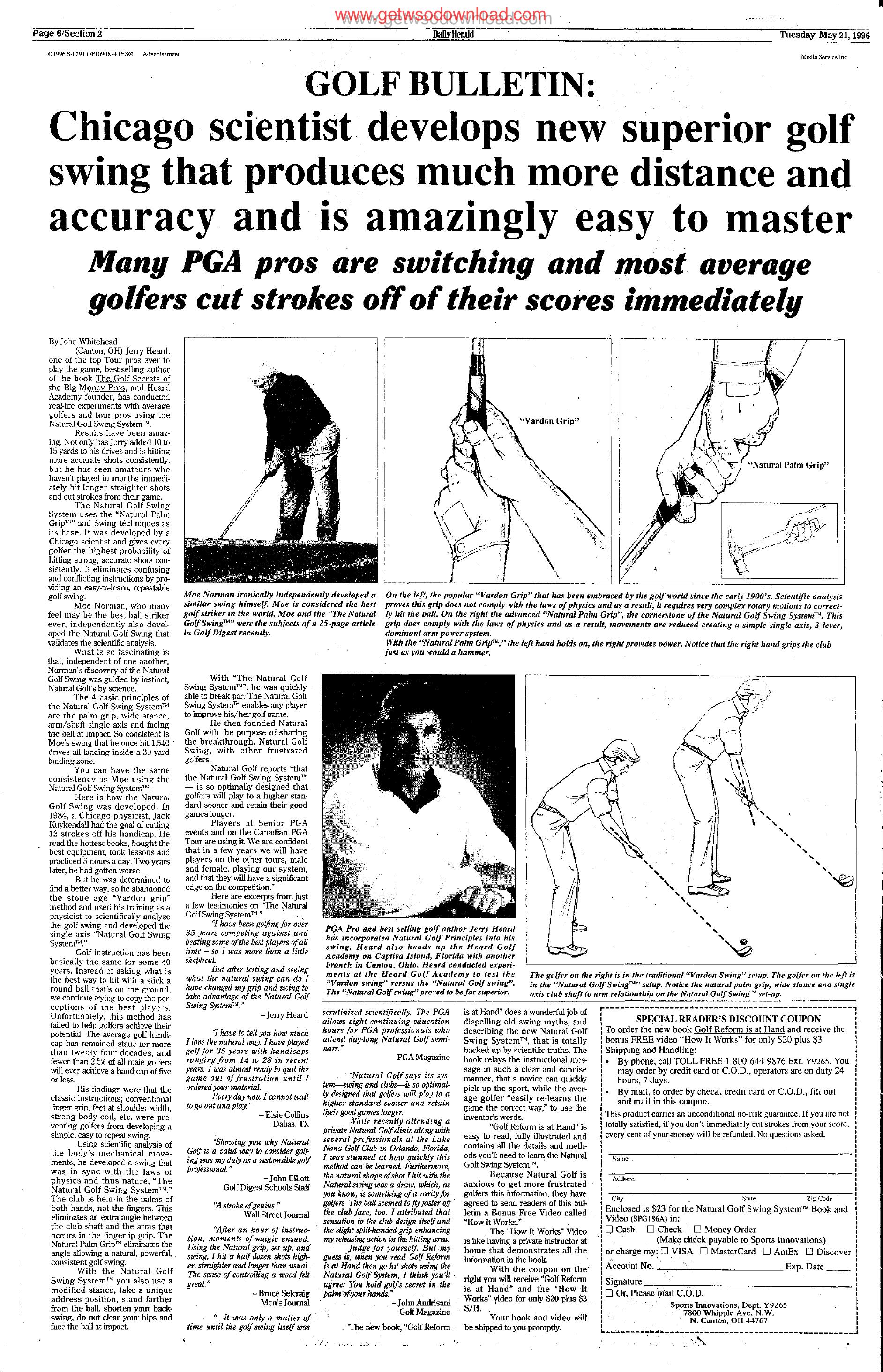 02 Chicago scientist develops new superior golf swing by Copyright 2007 Heritage Microfilm Inc. and Newspaperarchive.com