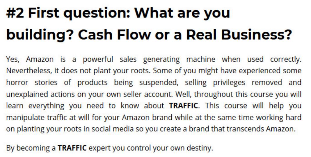 02-#2 First question- What are you building Cash Flow or a Real Business by Unknown