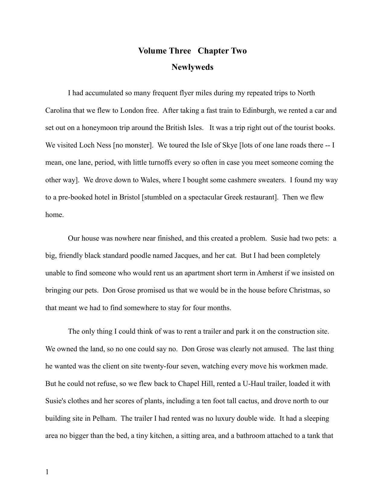 02-Autobiography Volume Three Chapter Two Newlyweds by robert wolff