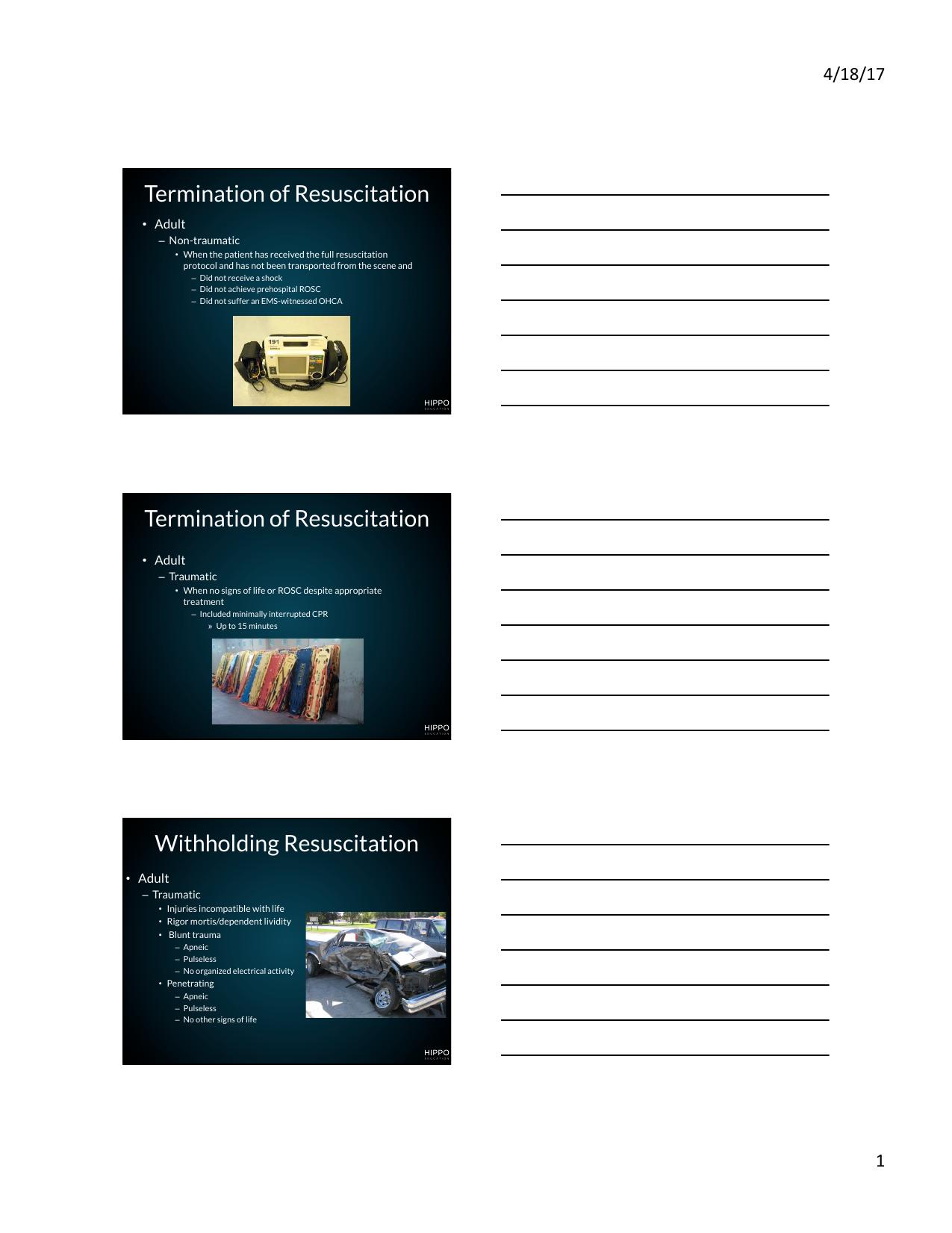 03.  Termination of Resuscitation and Medical Control Slides by Paul Gustafson