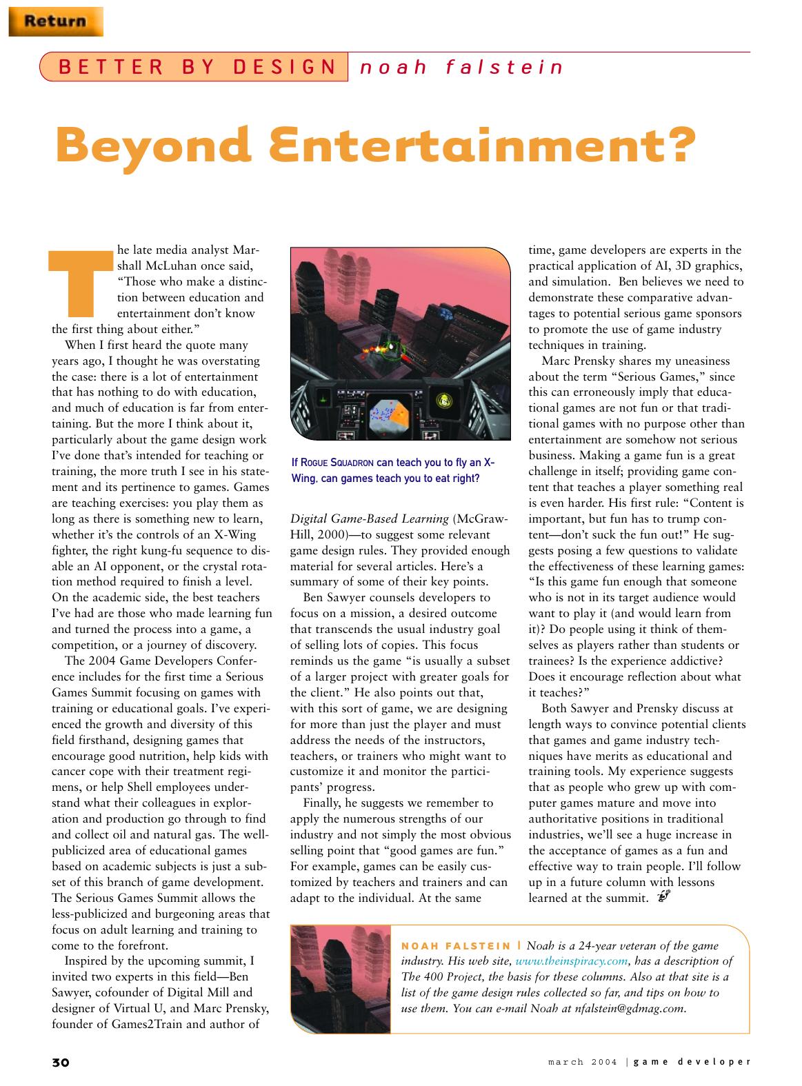 032004: Better by Design: Beyond Entertainment? by Unknown