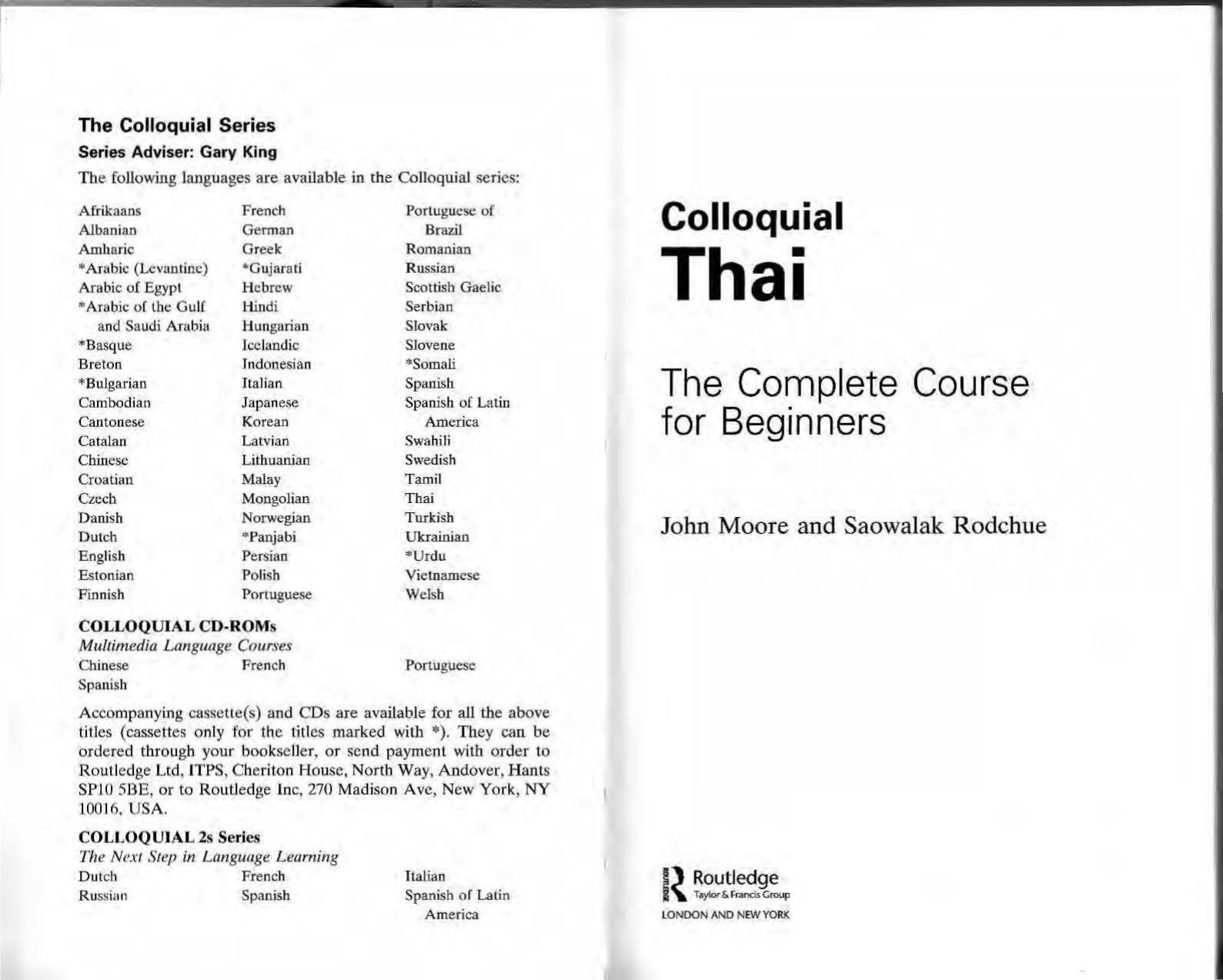 04 Colloquial Thai The Complete Course for Beginners by Unknown