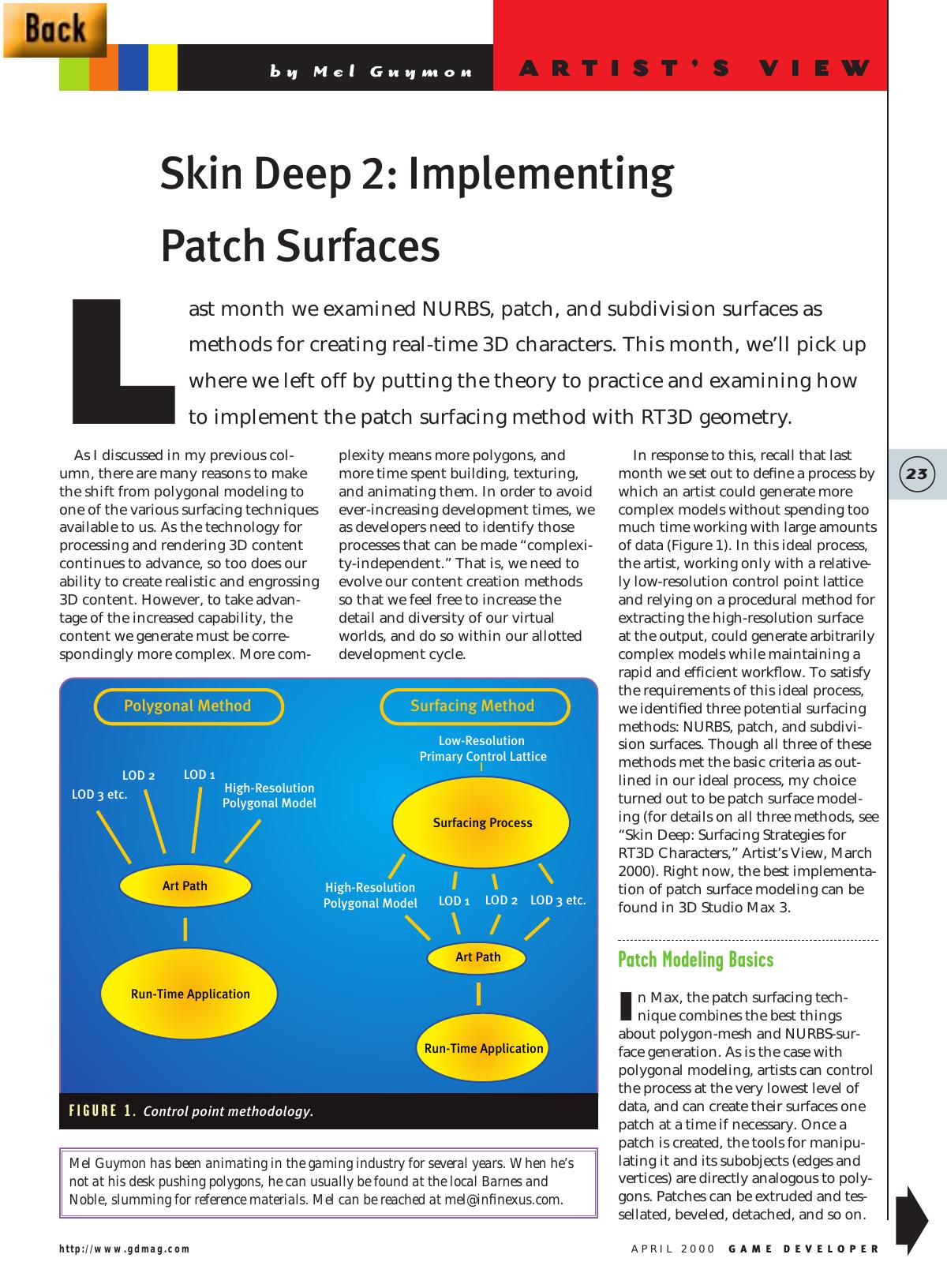 0400: Artist's View: Skin Deep 2: Implementing Patch Surfaces by Unknown