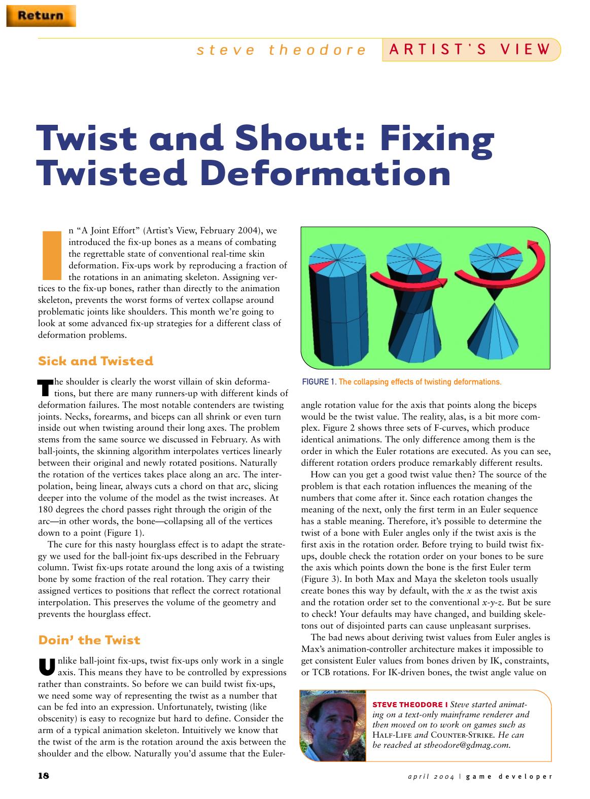 042004: Artist's View: Twist and Shout: Fixing Twisted Deformation by Unknown