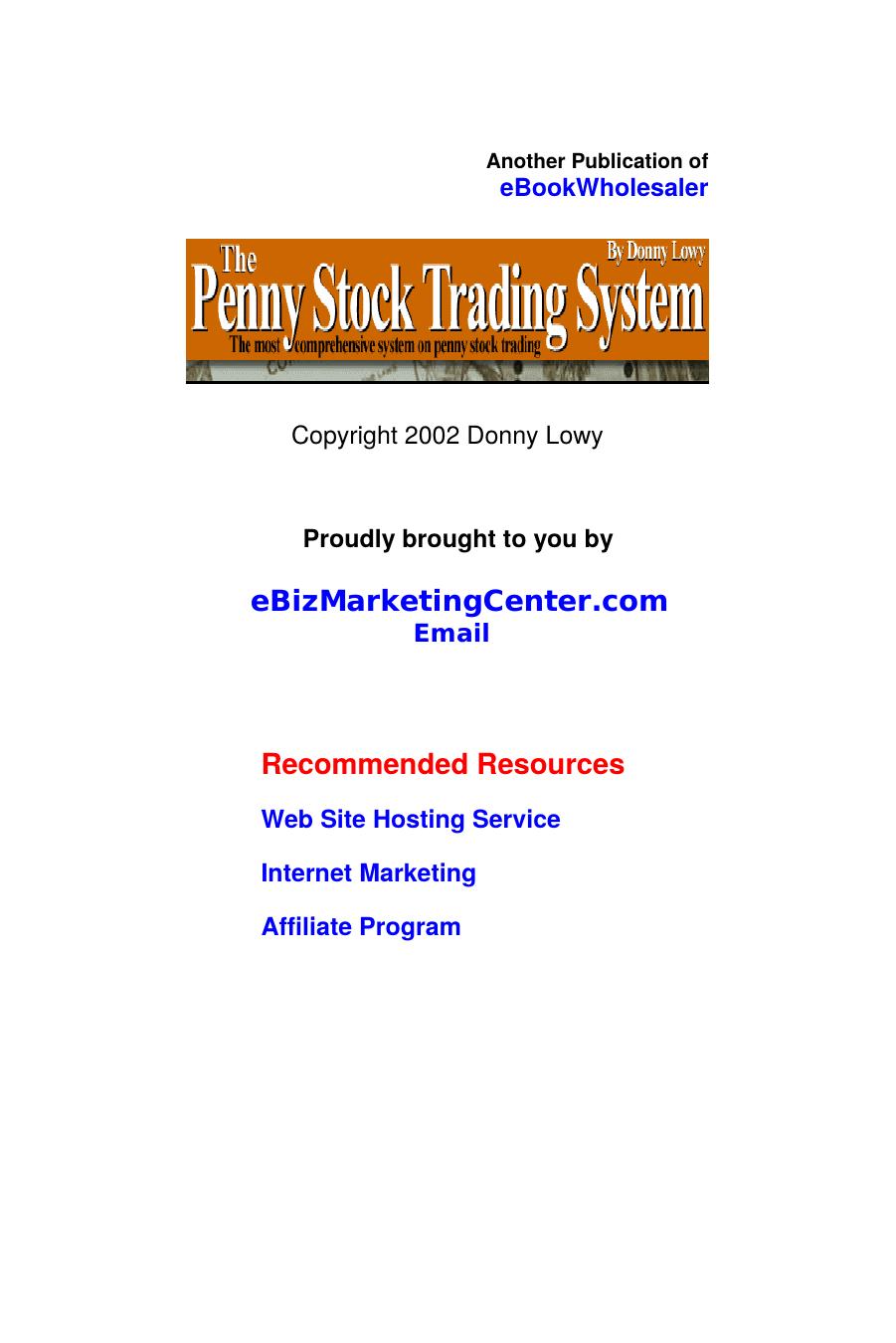 0457 The COmplete Penny Stock Trading System by Unknown