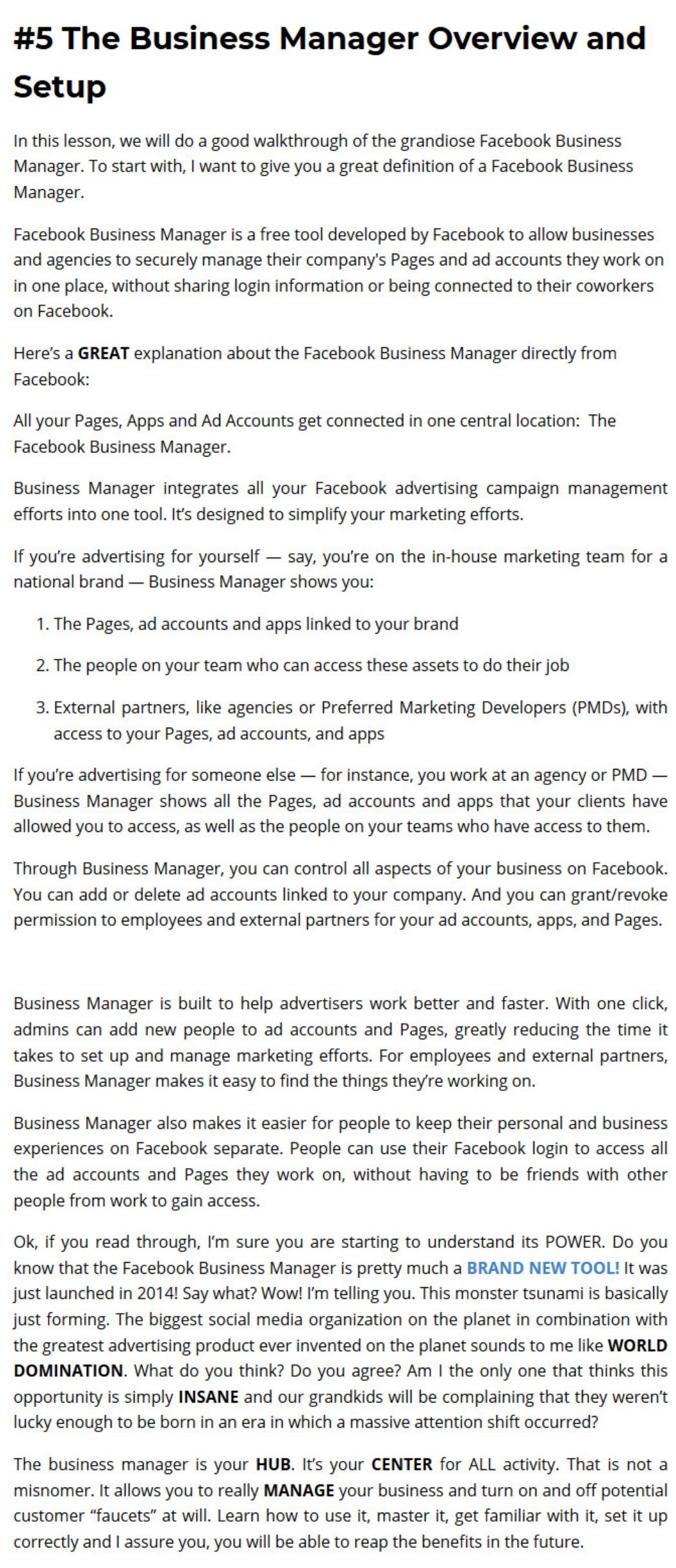 05-#5 The Business Manager Overview and Setup by Unknown