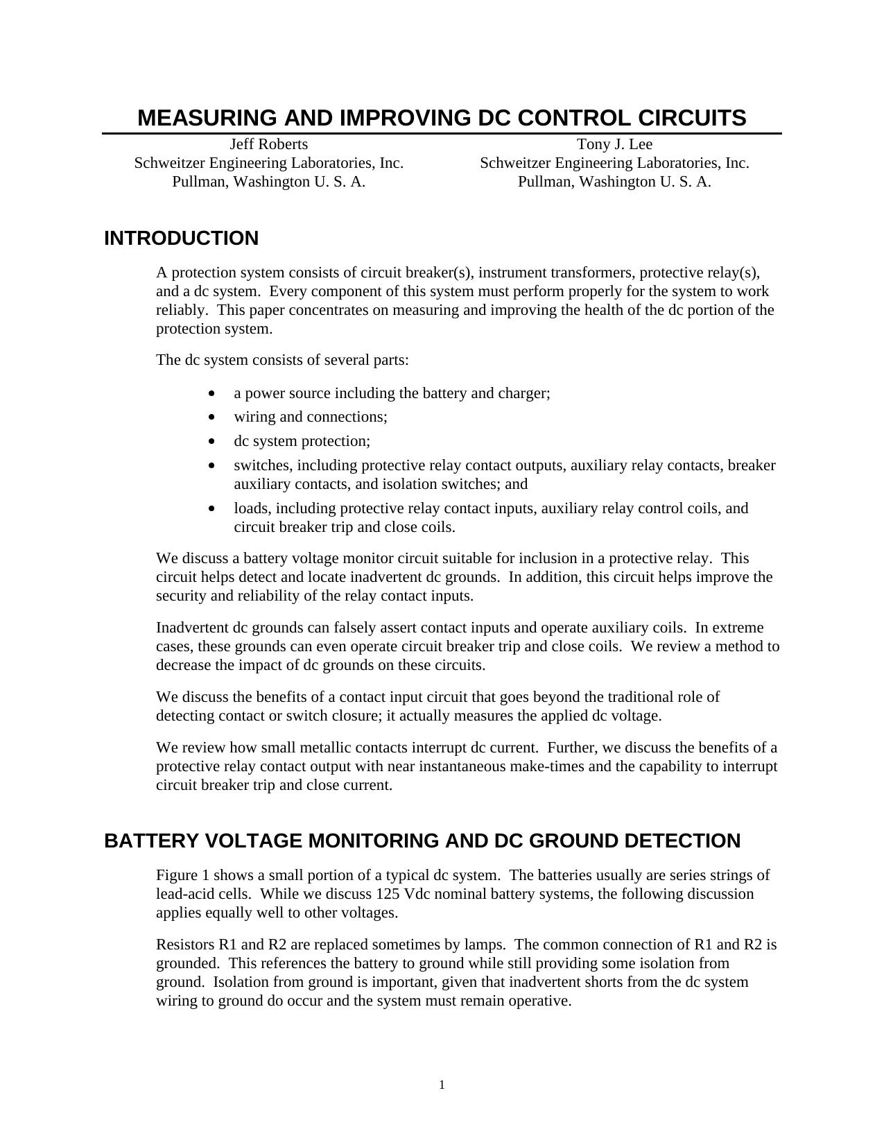 05-014..SEL Measuring and Improving DC control circuits by Unknown