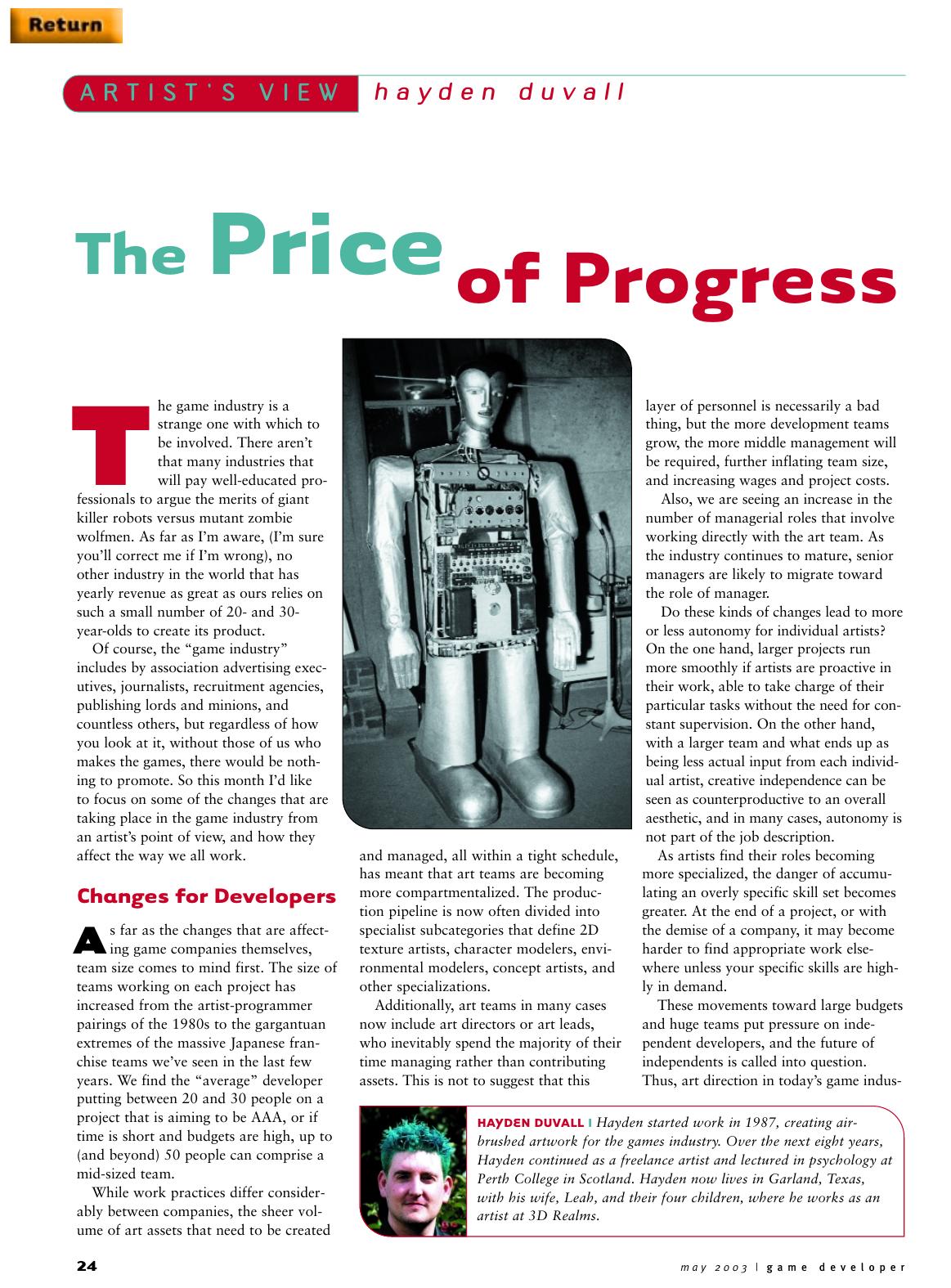 052003: Artist's View: The Price of Progress by Unknown
