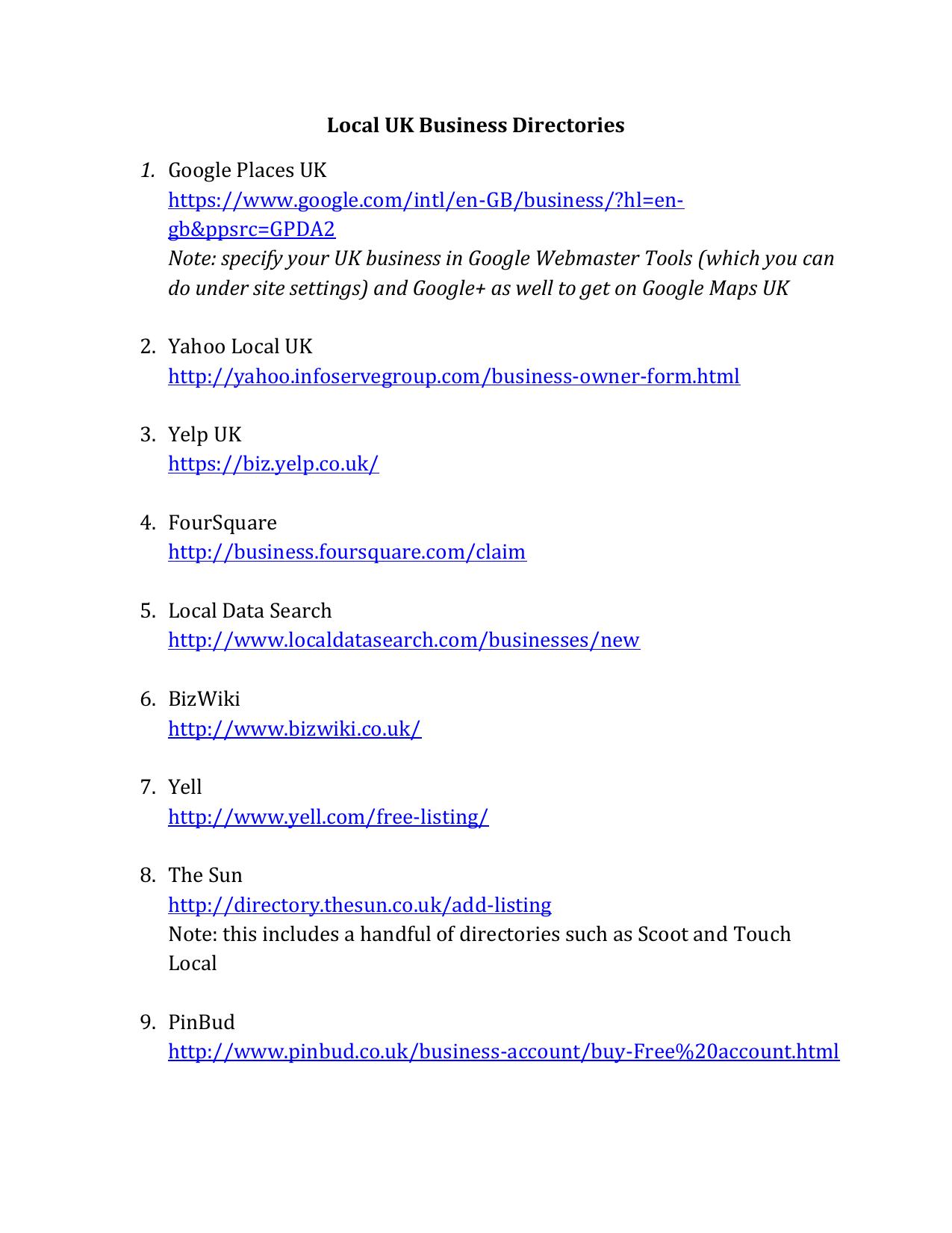 056 19 Local Directories to Submit Your Business Website UK List by owner