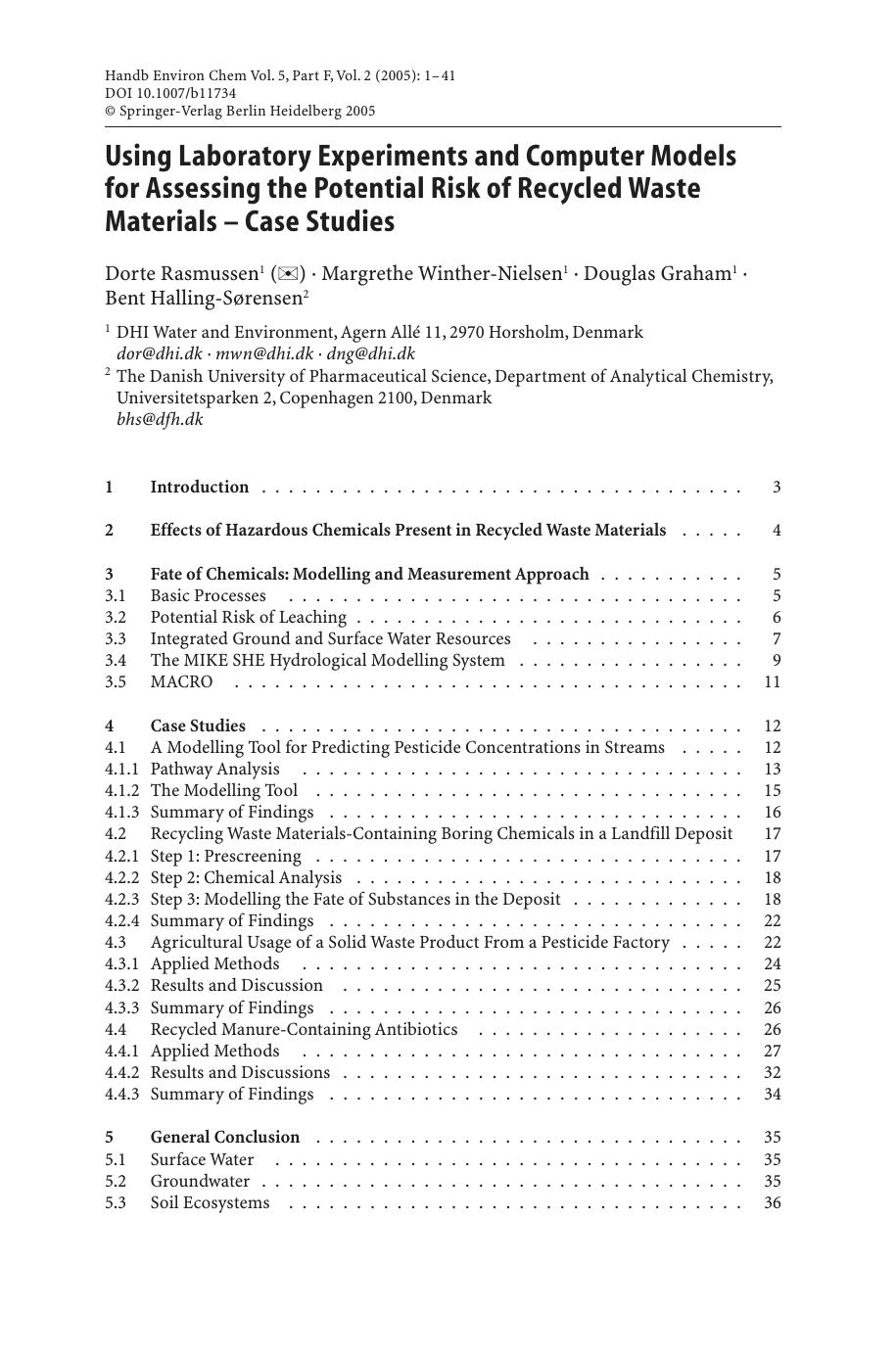 05F2. Environmental Impact Assessment of Recycled Wastes on Surface and Ground Waters (2005) by 4<8=8AB@0B>@