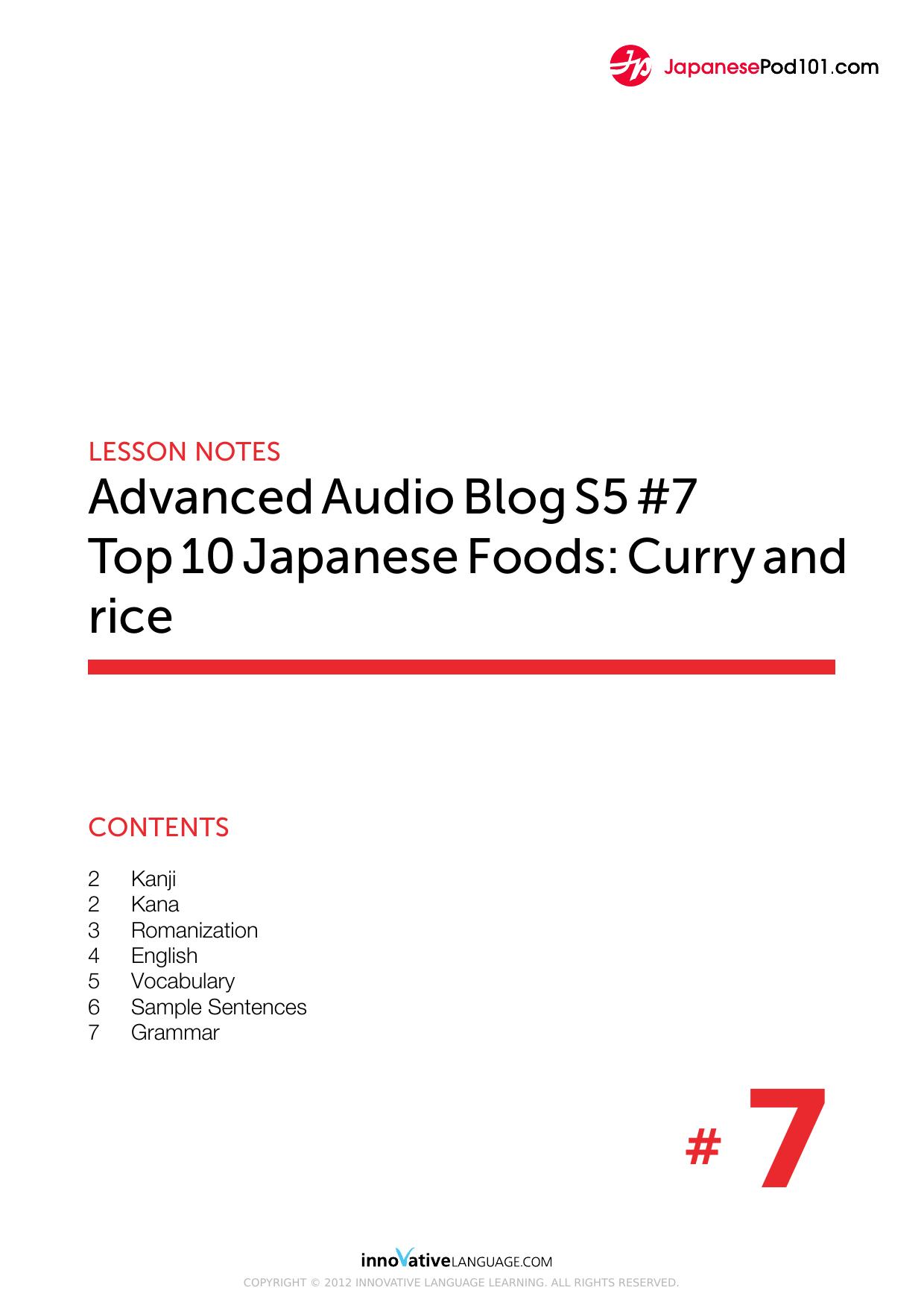 07. Top 10 Japanese Foods Curry and rice by Lesson Notes