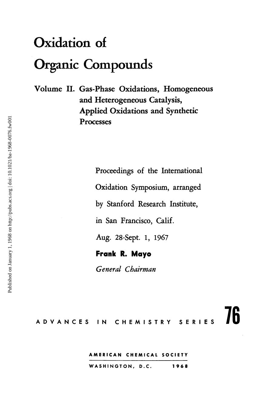 076. Oxidation of Organic Compounds V.2 (1968) by Unknown