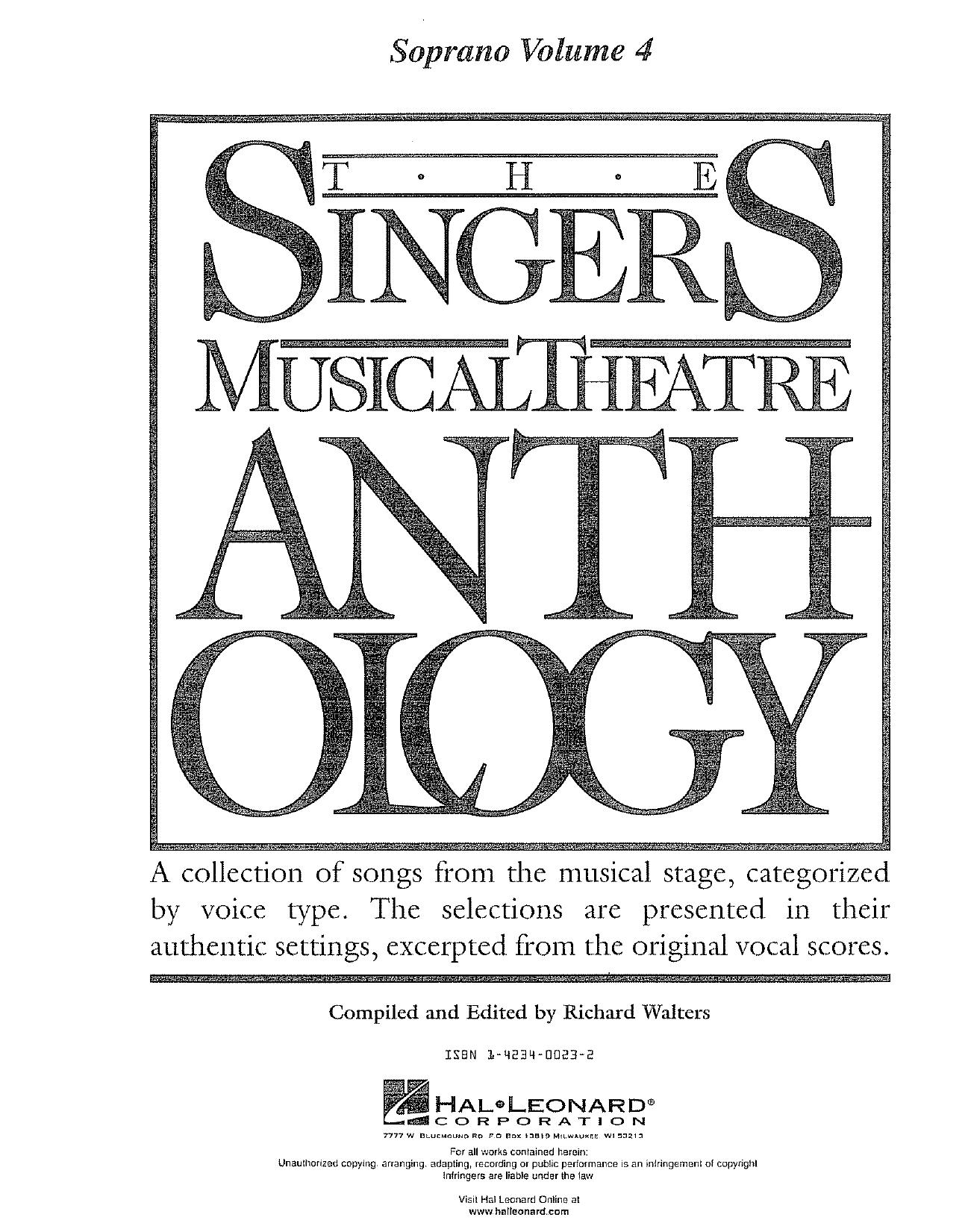 0837 - Singer's Musical Theatre Anthology, The by Soprano Volume 4