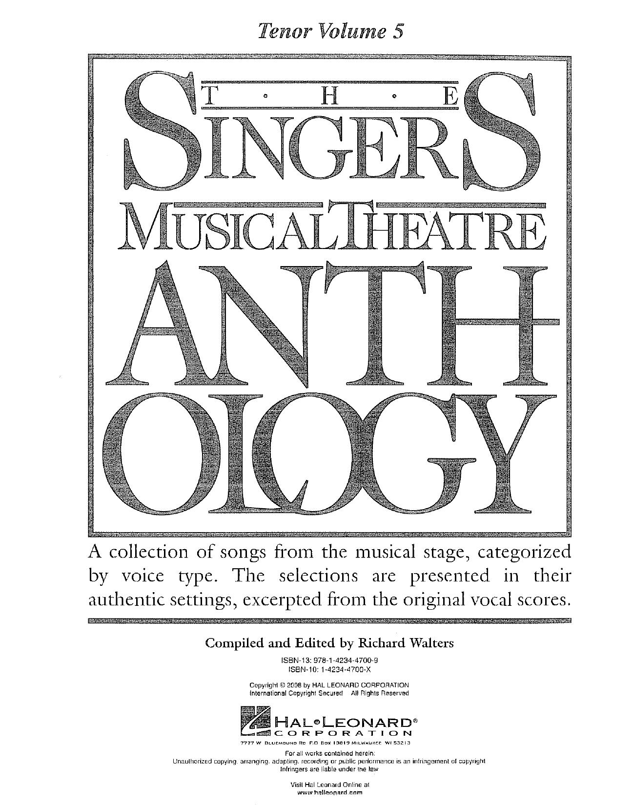0843 - Singer's Musical Theatre Anthology, The by Tenor Volume 5