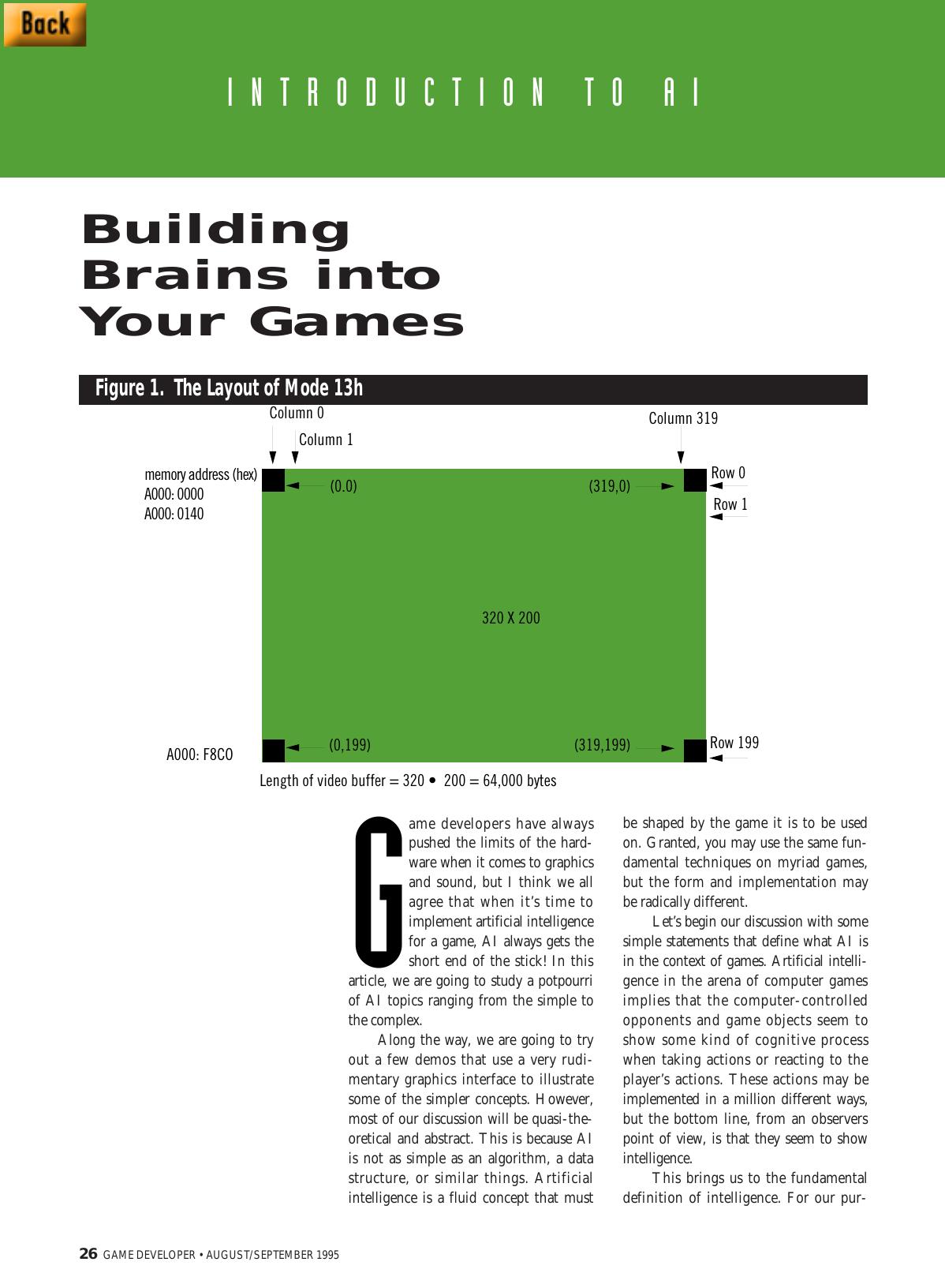 0895: Introduction to AI: Building Brains into Your Games by Unknown