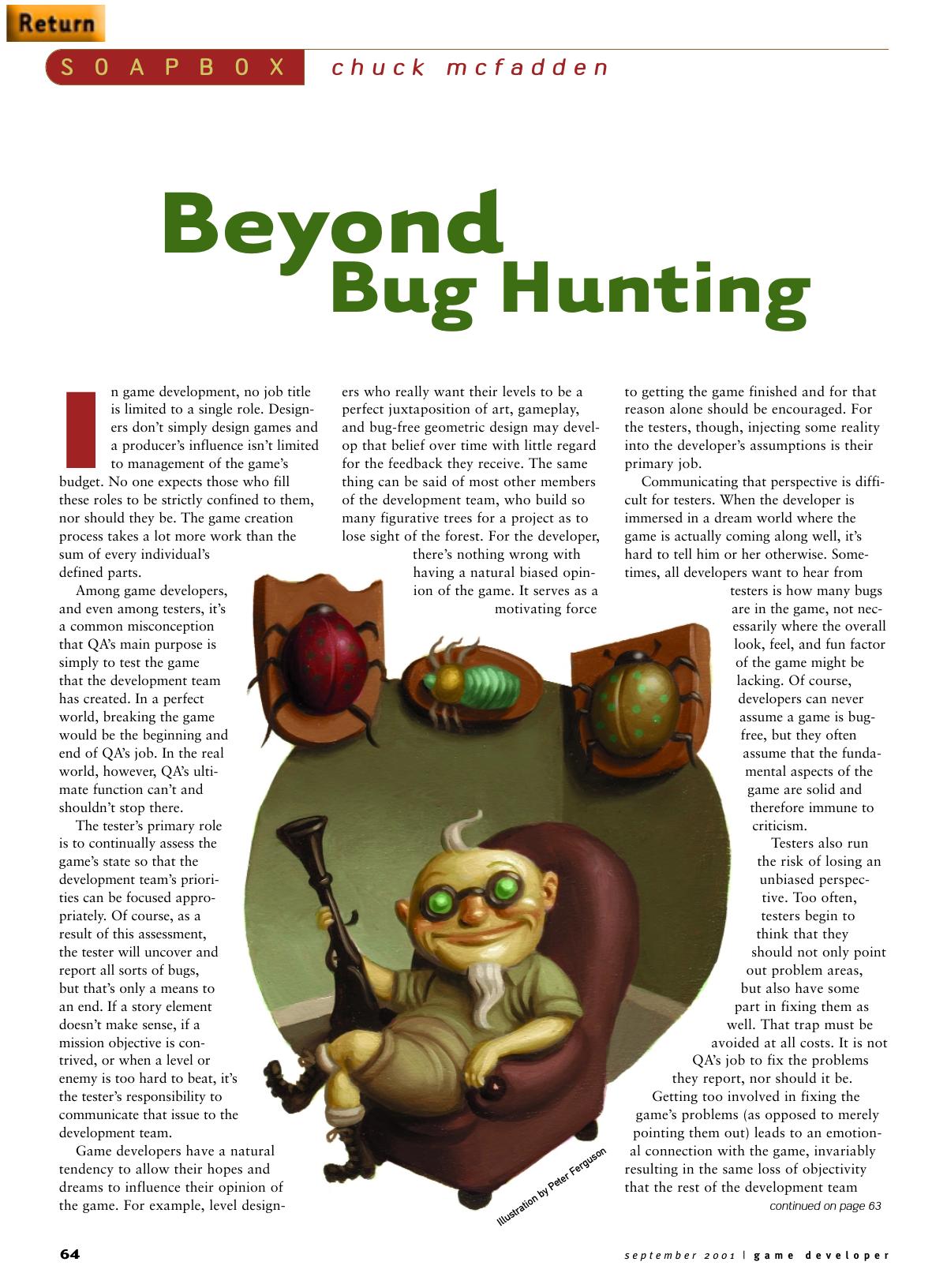 092001: Soapbox: Beyond Bug Hunting by Unknown