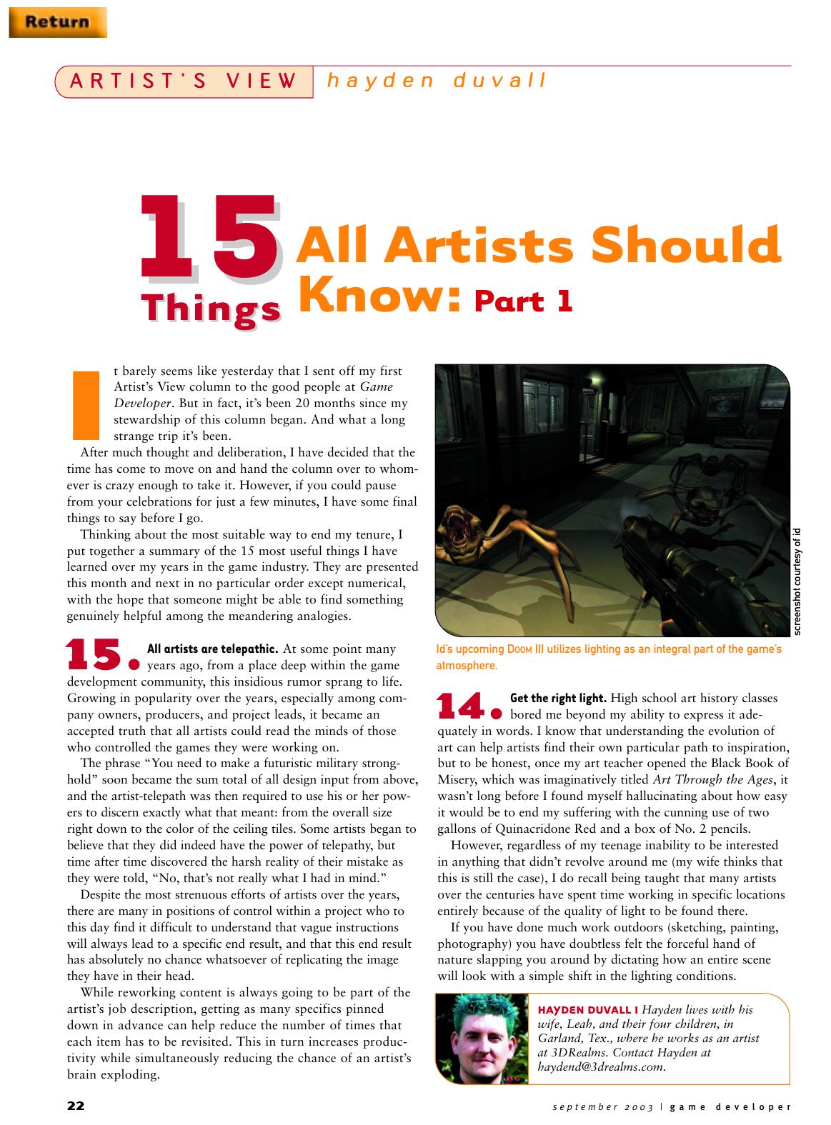 092003: Artist's View: 15 Things All Artists Should Know: Part 1 by DTerkels