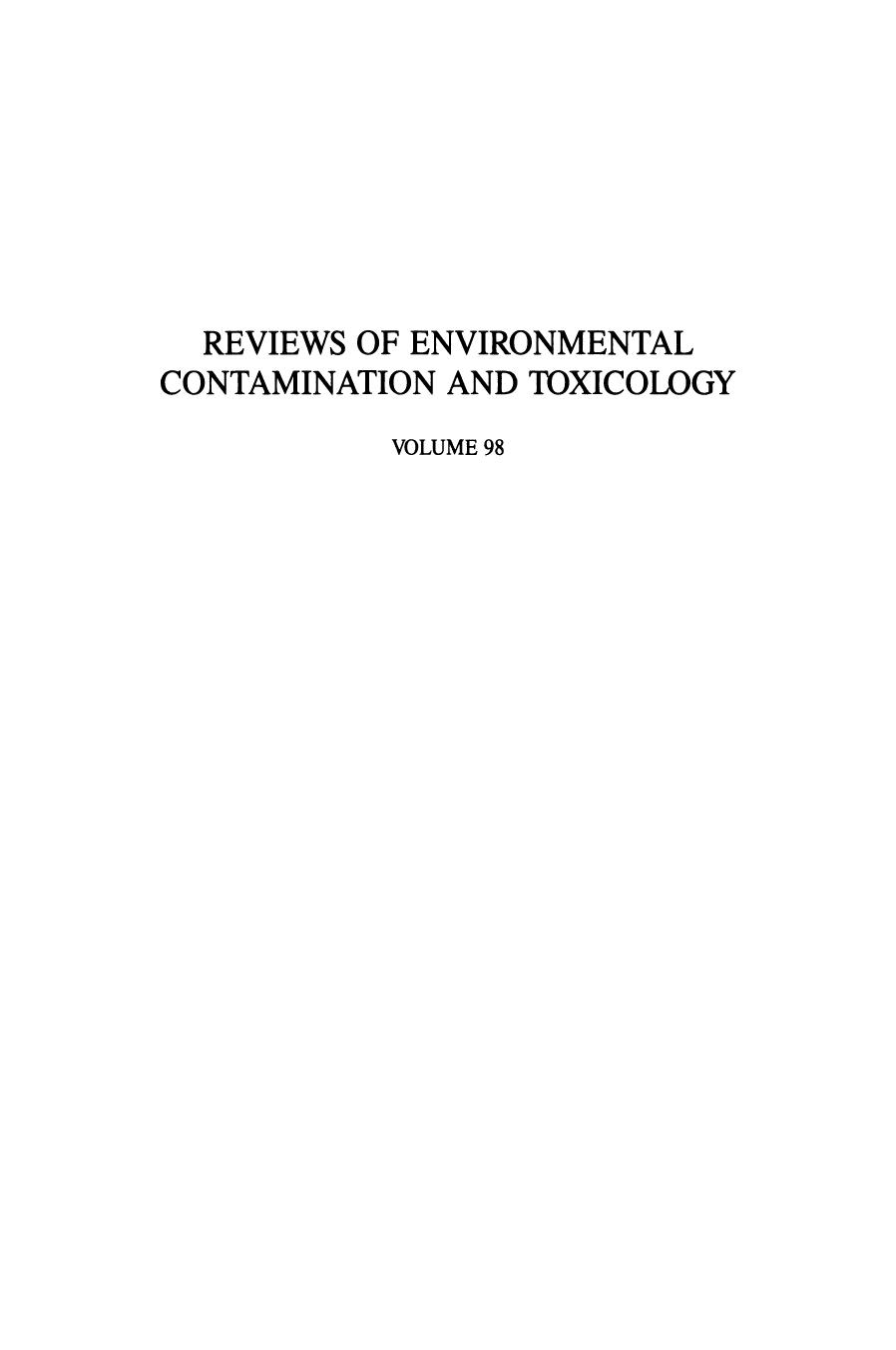 098. Continuation of Residue Reviews (1987) by Unknown