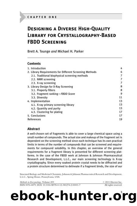 1 - Designing a Diverse High-Quality Library for Crystallography-Based FBDD Screening by Brett A. Tounge & Michael H. Parker