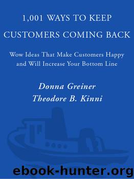 1,001 Ways to Keep Customers Coming Back by Donna Greiner