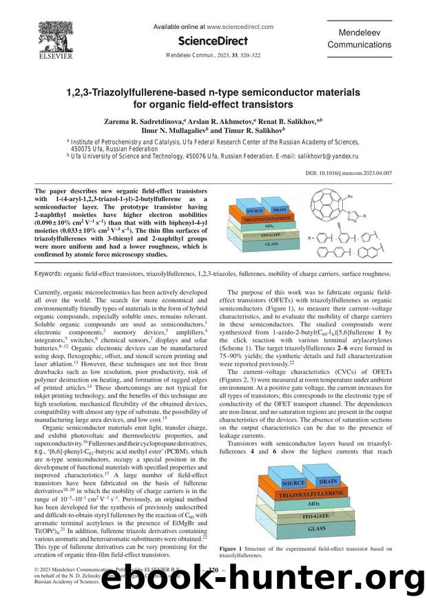 1,2,3-Triazolylfullerene-based n-type semiconductor materials for organic field-effect transistors by unknow