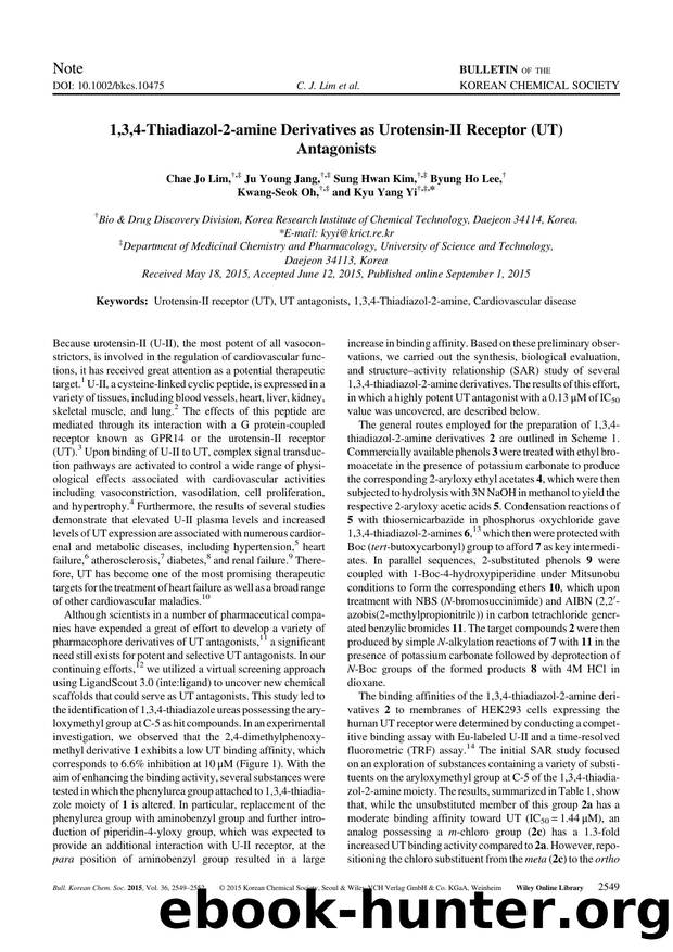 1,3,4-Thiadiazol-2-amine Derivatives as Urotensin-II Receptor (UT) Antagonists by Unknown