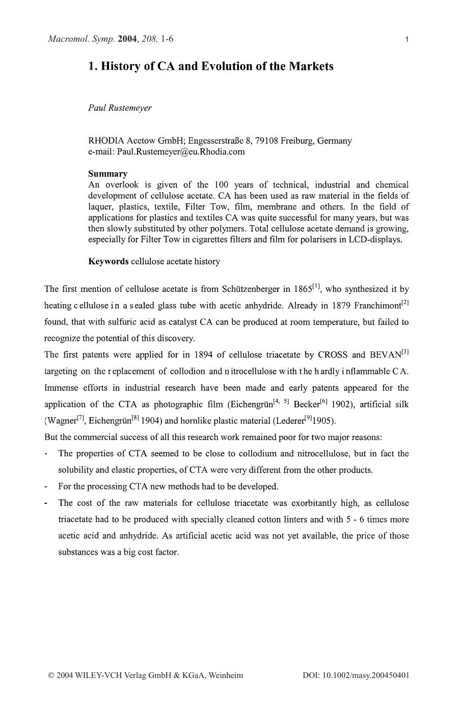 1[period] History of CA and evolution of the markets by Unknown