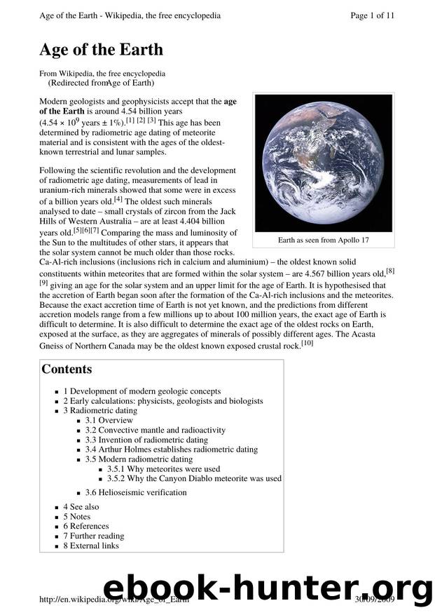1- Wikipedia by Age of Earth