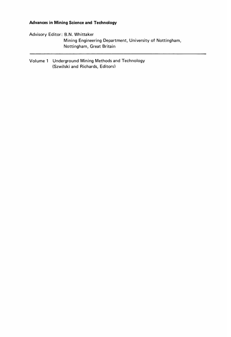 1. Underground Mining Methods and Technology (1987) by 4<8=8AB@0B>@