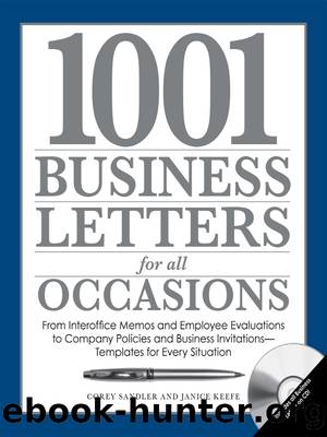 1.001 Business Letters for All Occasions by Corey Sandler