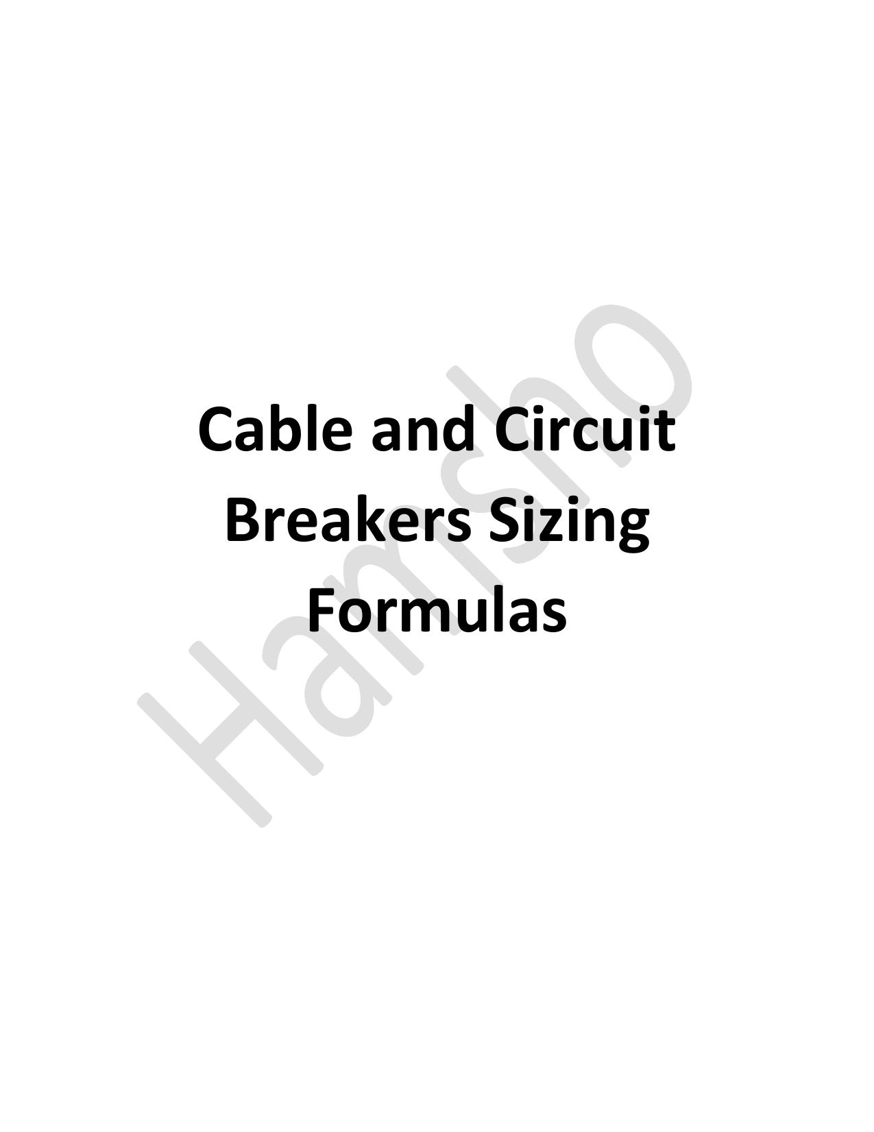 1.1 Cable and Circuit Breakers Sizing Formulas.pdf by Mouhammad Hamsho
