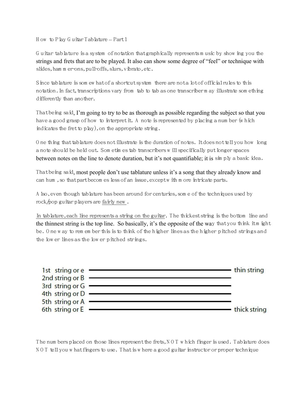 1.1 How To Play Guitar Tablature Part 1.pdf by Erich Mahnke