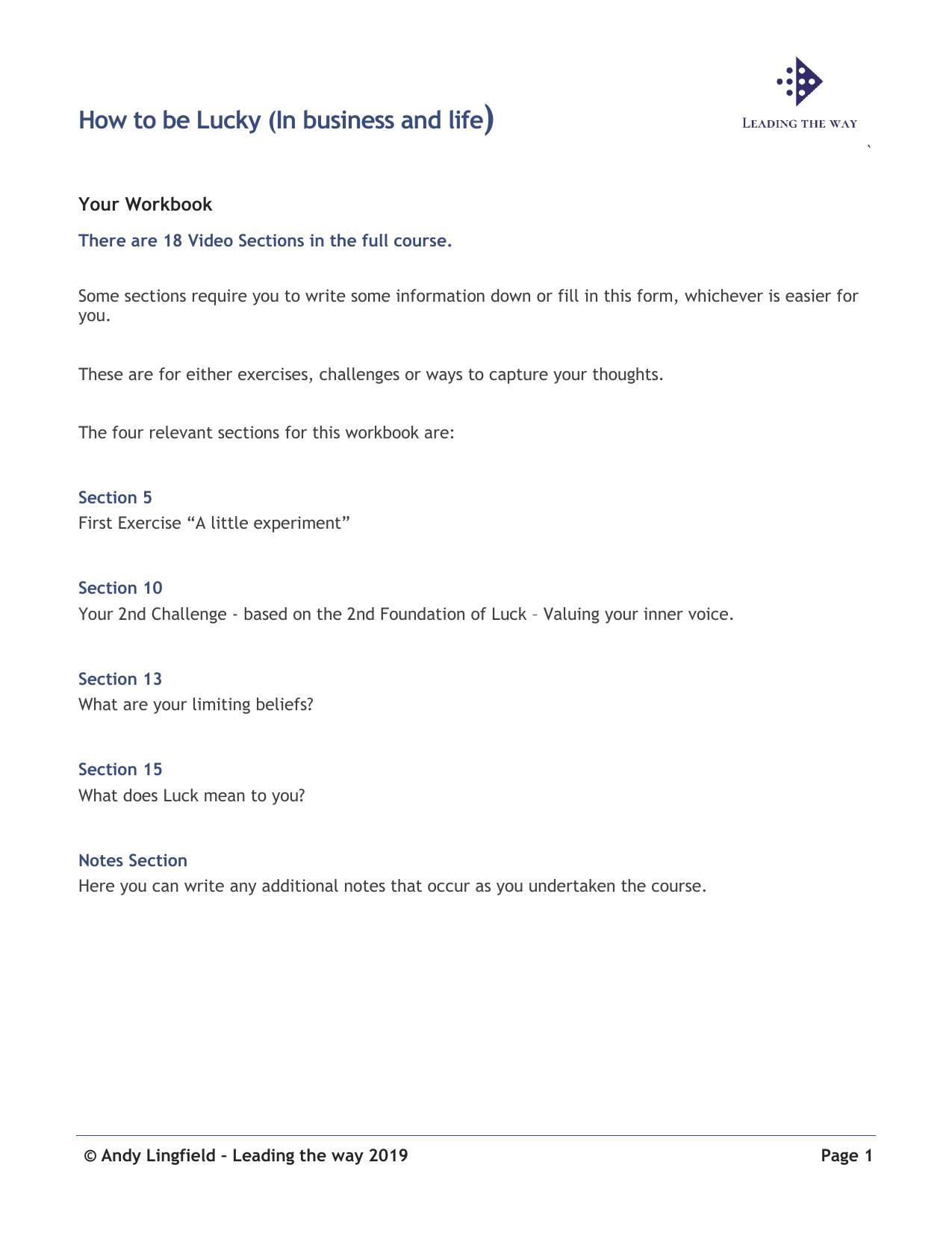1.1 How to be Lucky In Business and Life Workbook.pdf by aling