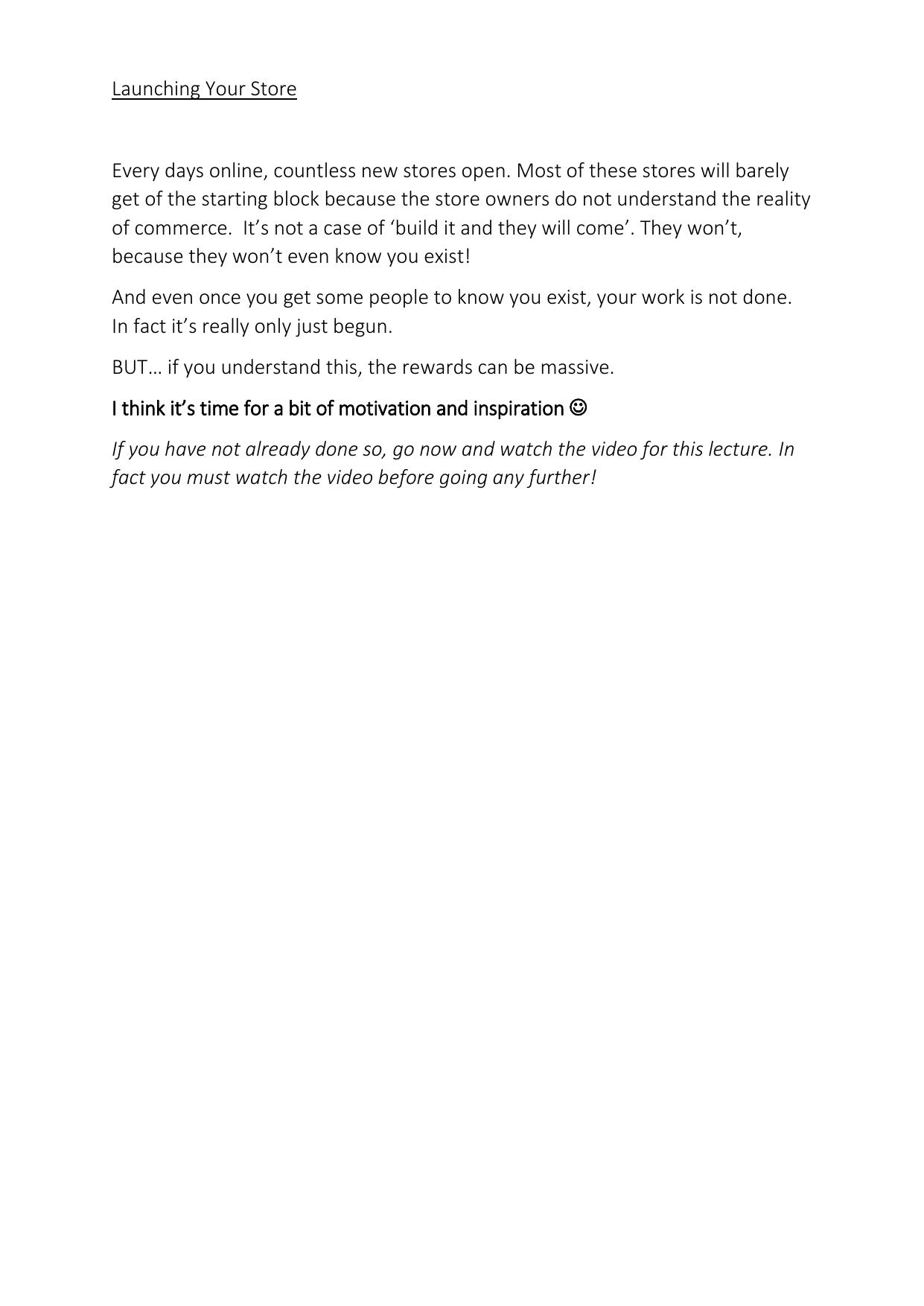 1.1 Launching Your Store.pdf by Julie Wilson