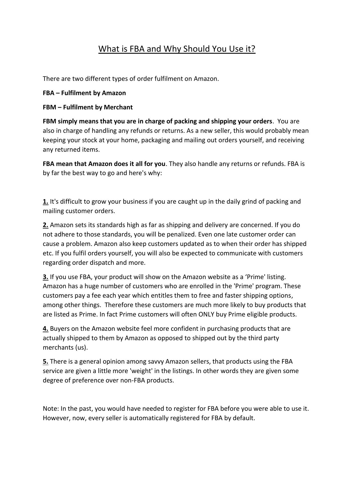 1.1 What is FBA and Why Should You Use it.pdf by Julie Wilson