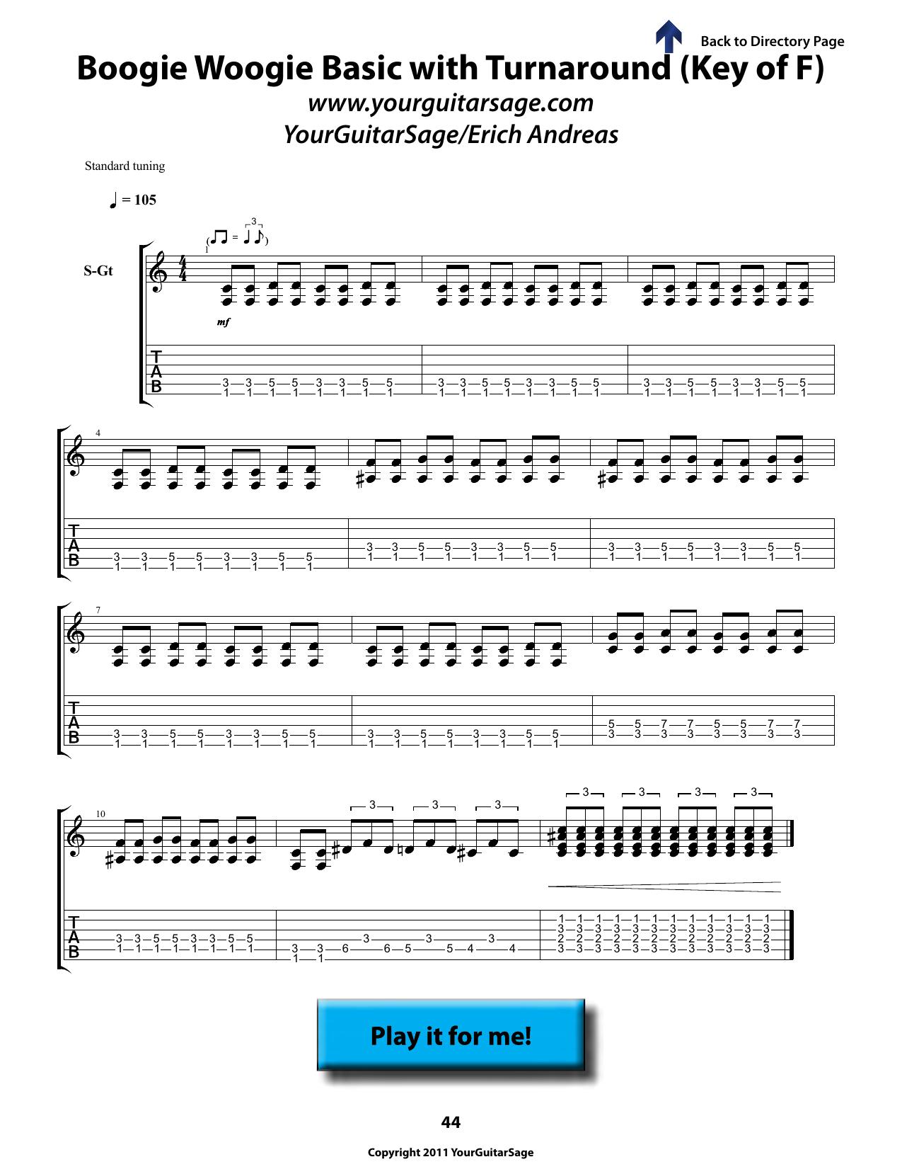 1.2 Boogie Woogie Basic With Turnaround (key Of F) by unknow