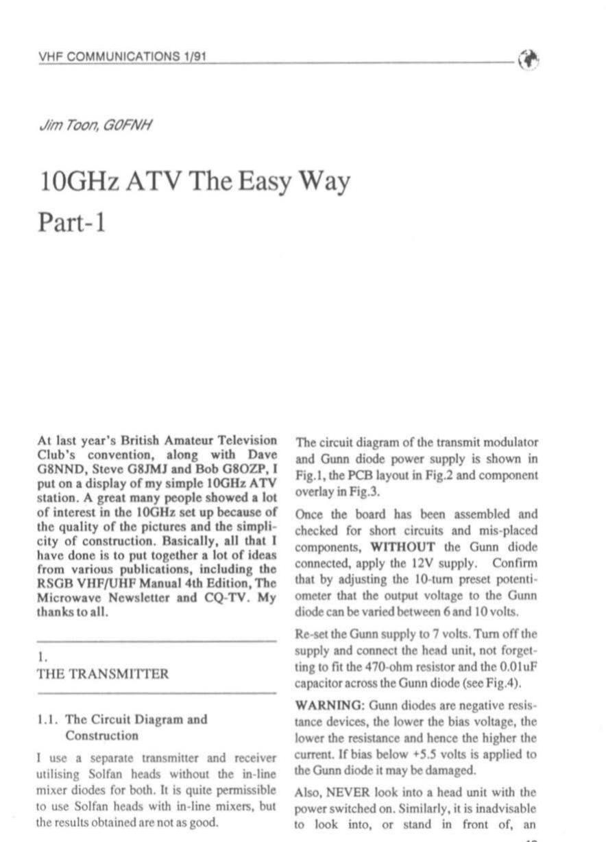 10 GHz ATV The Easy Way by G0FNH