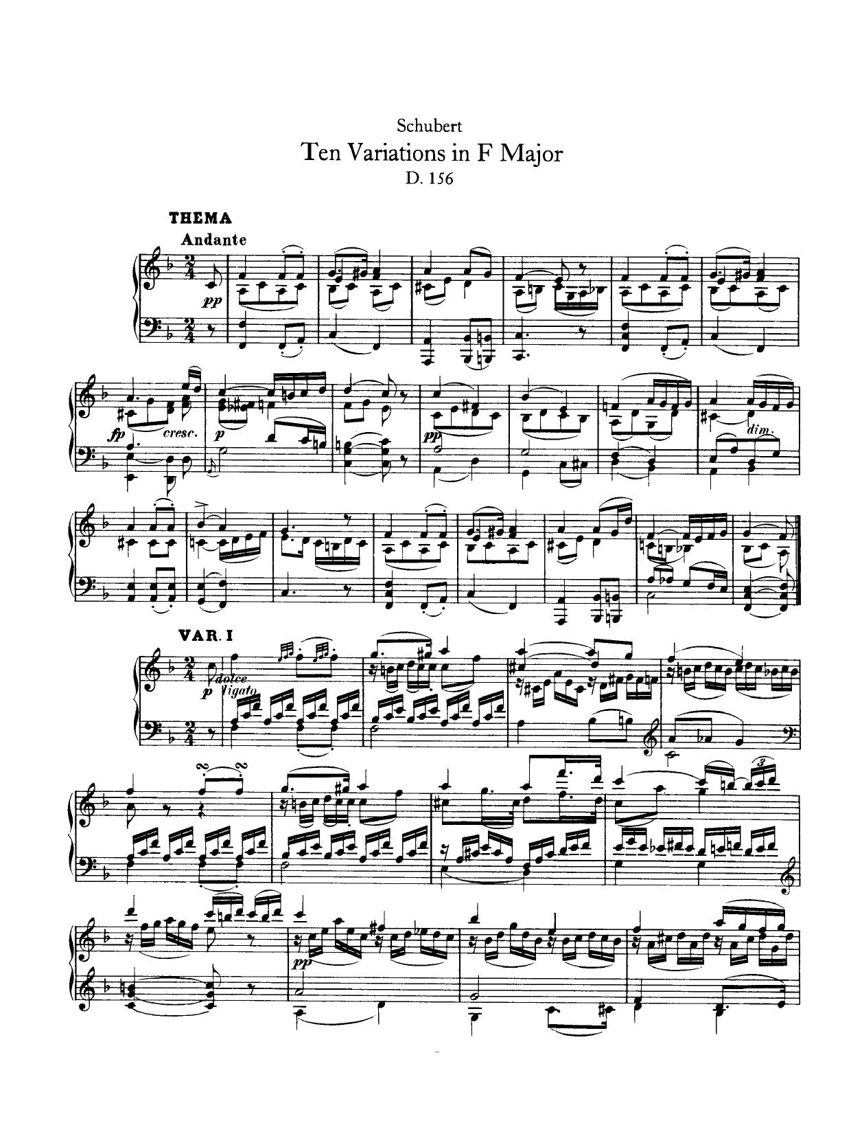10 Variations in F, D 156 by Unknown