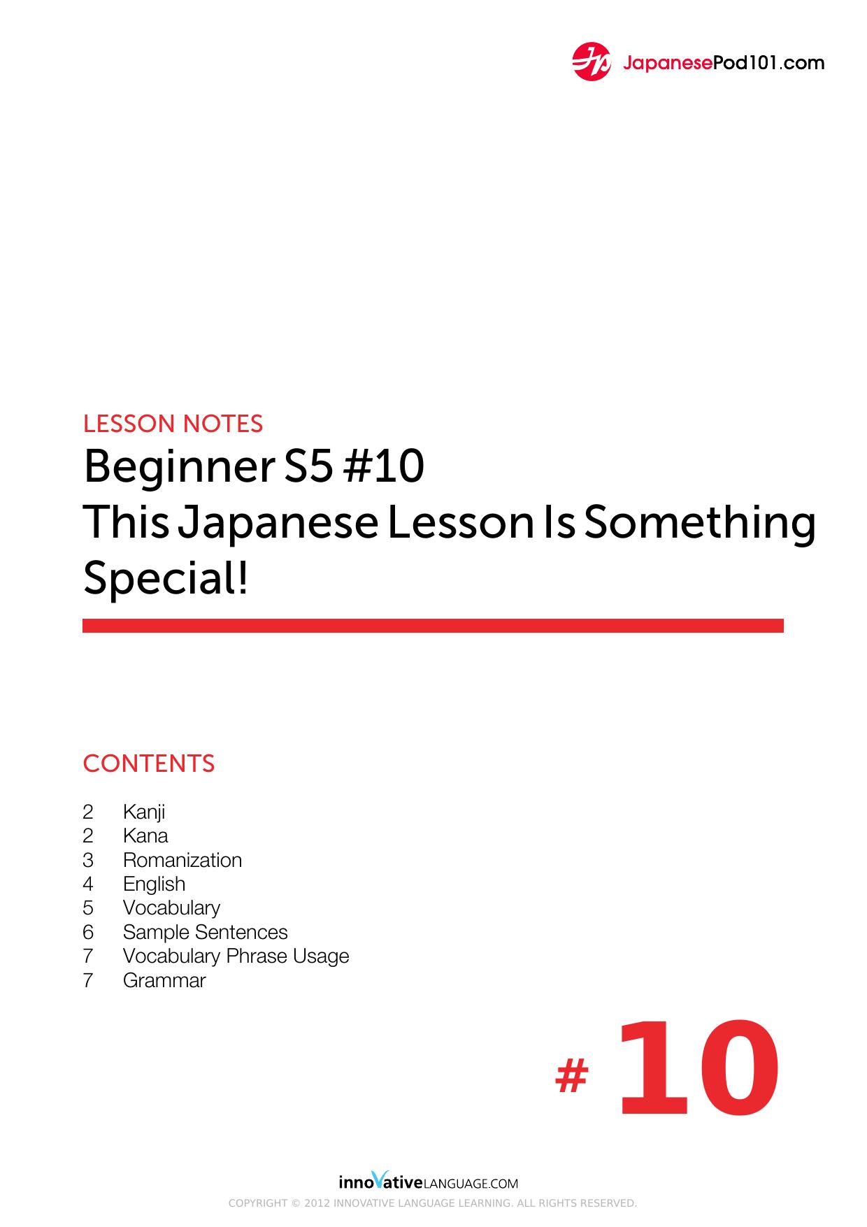 10. This Japanese Lesson Is Something Special! by Lesson Notes