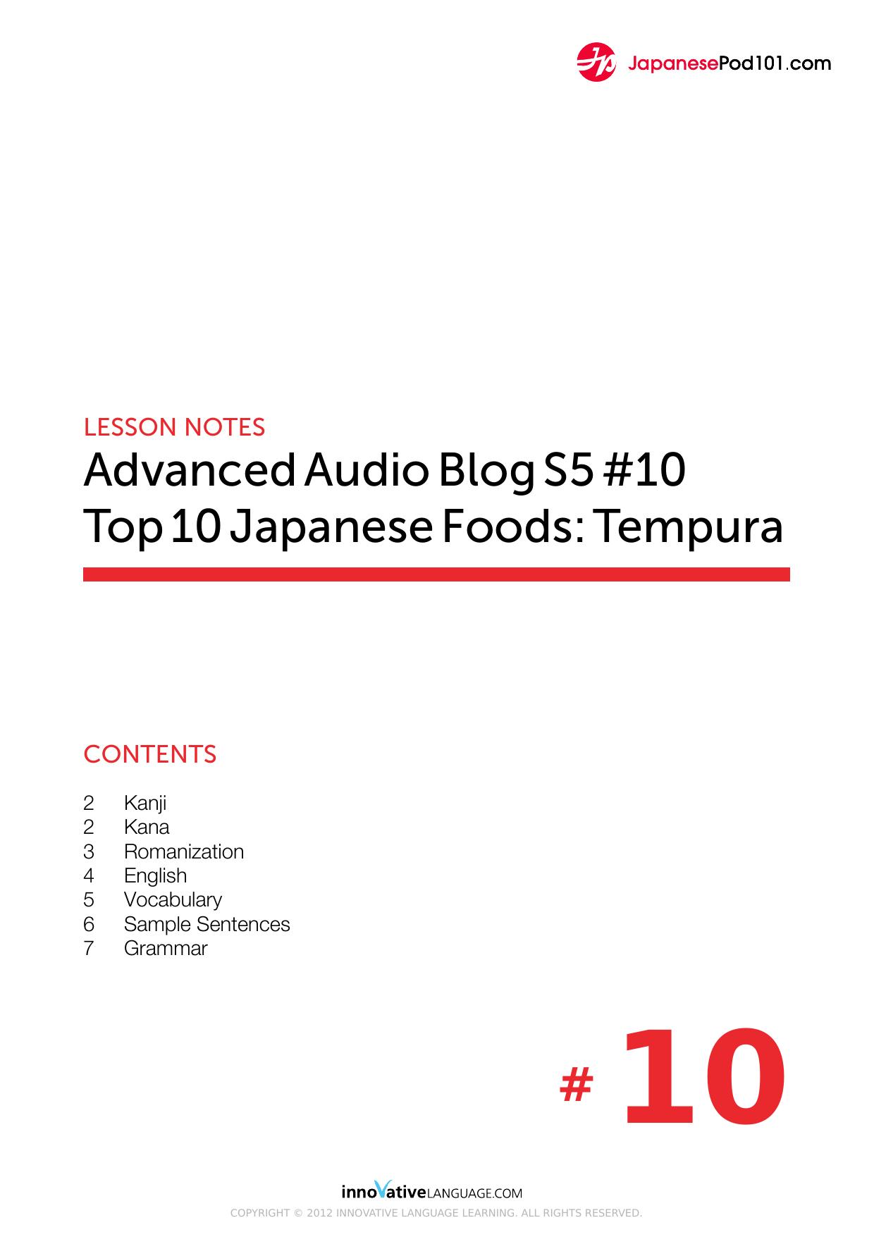 10. Top 10 Japanese Foods Tempura by Lesson Notes