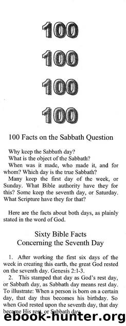 100 Facts about Sabbath Day by Unknown