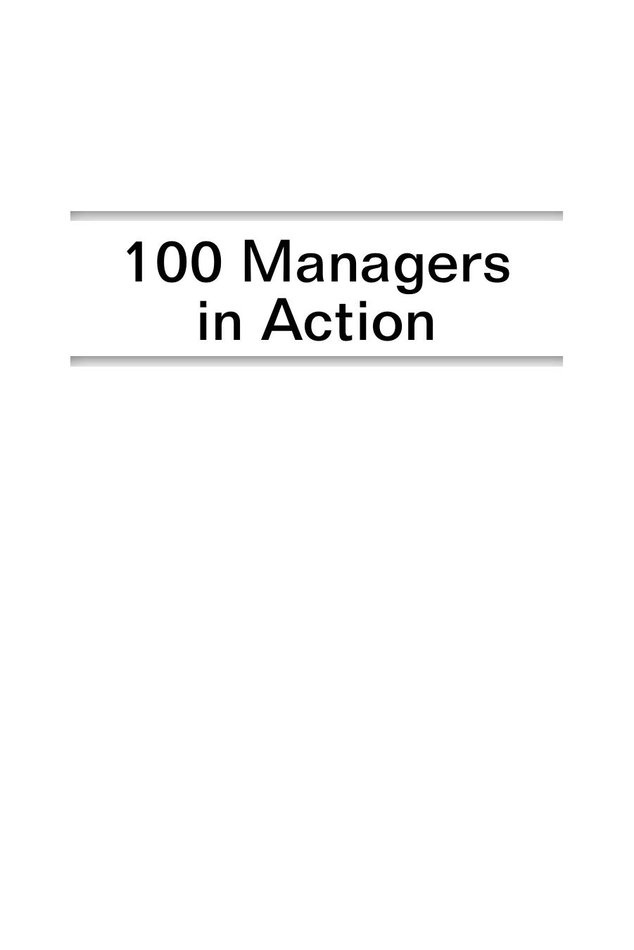 100 Managers in Action by T. V. Rao
