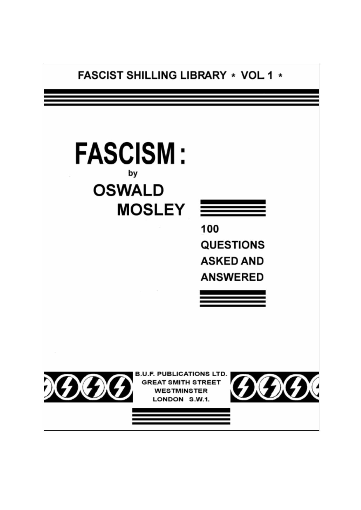 100 Questions about Fascism by Oswald Mosley