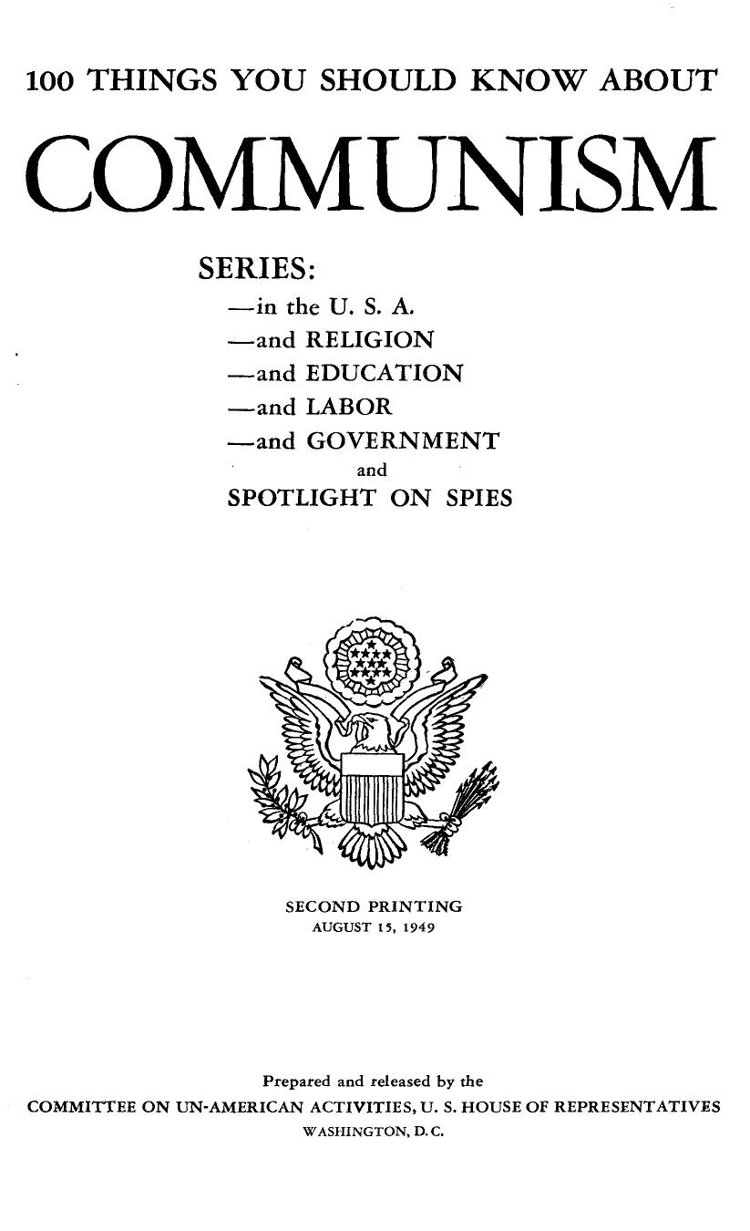 100 Things You Should Know About Communism-1949-127pgs-GOV-POL-COM by Unknown