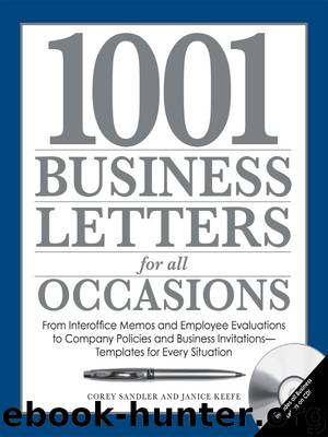 1001 Business Letters for All Occasions by Corey Sandler & Janice Keefe