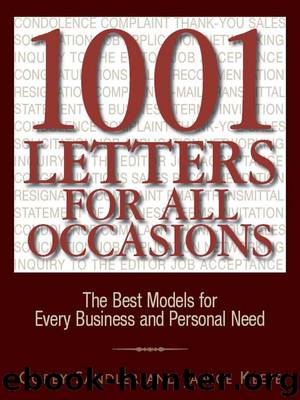 1001 Letters For All Occasions: The Best Models for Every Business and Personal Need by Corey Sandler & Janice Keefe
