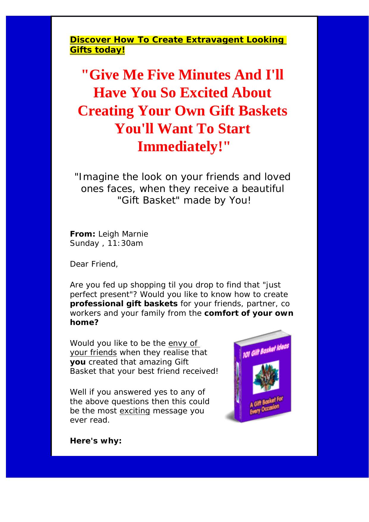 101 Gift Basket Ideas. by Best of Kuszter's Collection