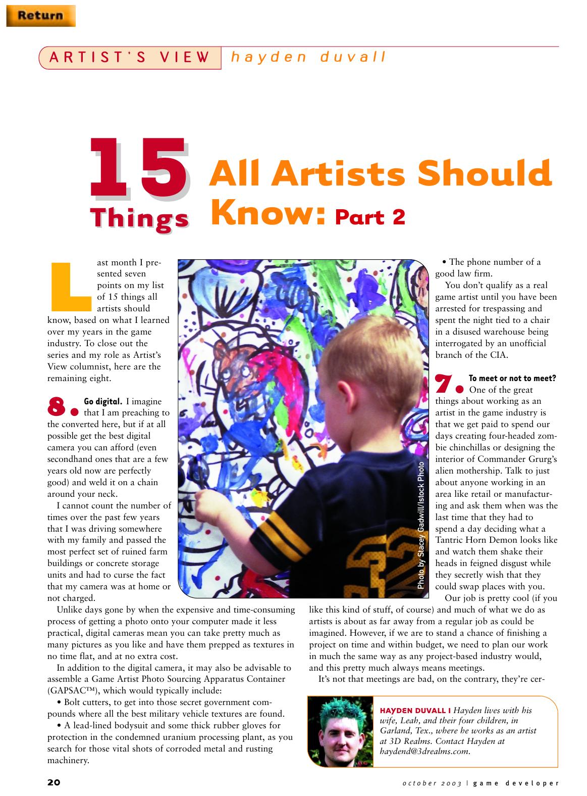 102003: Artist's View: 15 Things All Artists Should Know: Part 2 by Unknown
